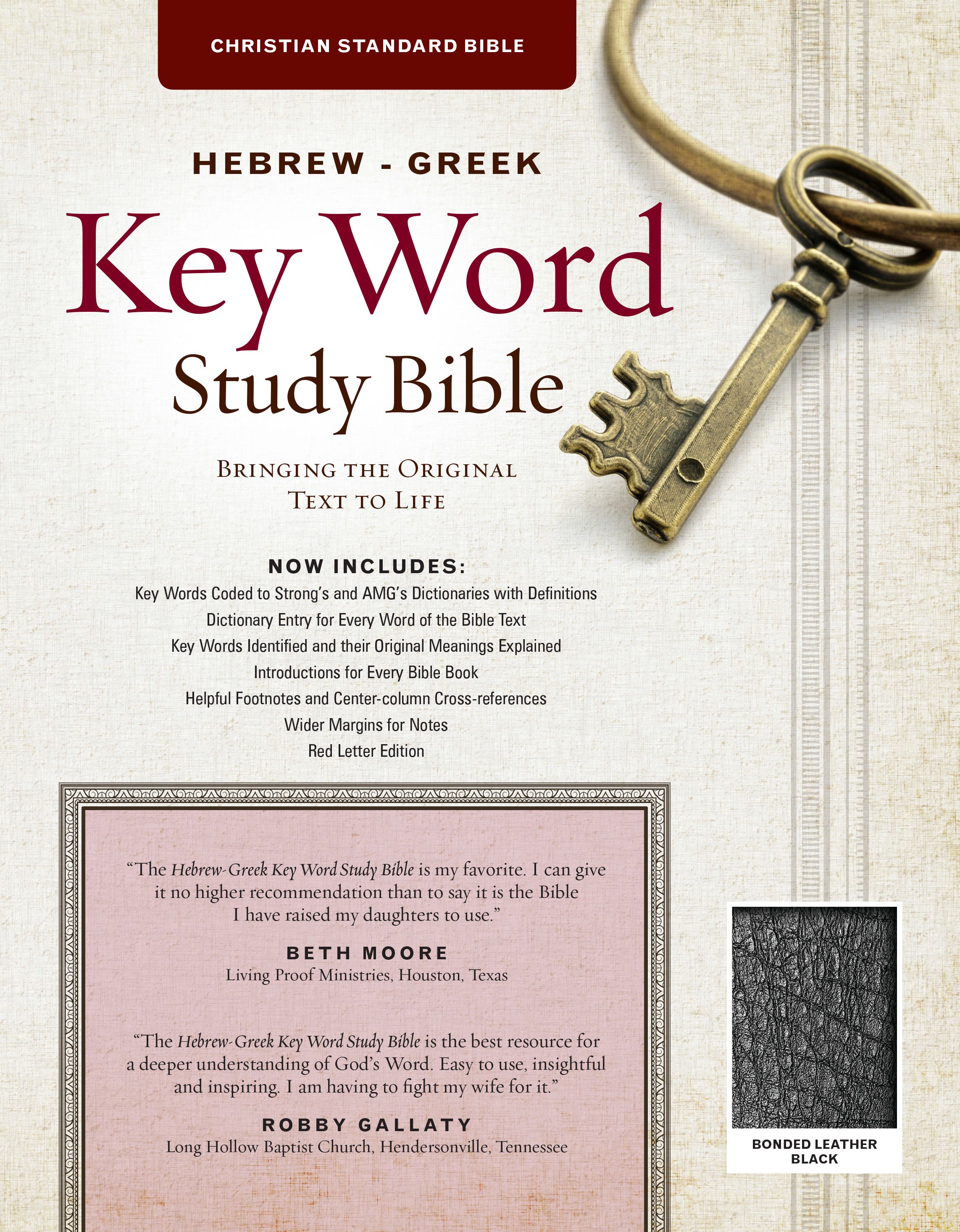 CSB Hebrew-Greek Key Word Study Bible Black (Red Letter Edition)