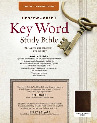 ESV Hebrew-Greek Key Word Study Bible Genuine Goatskin Brown