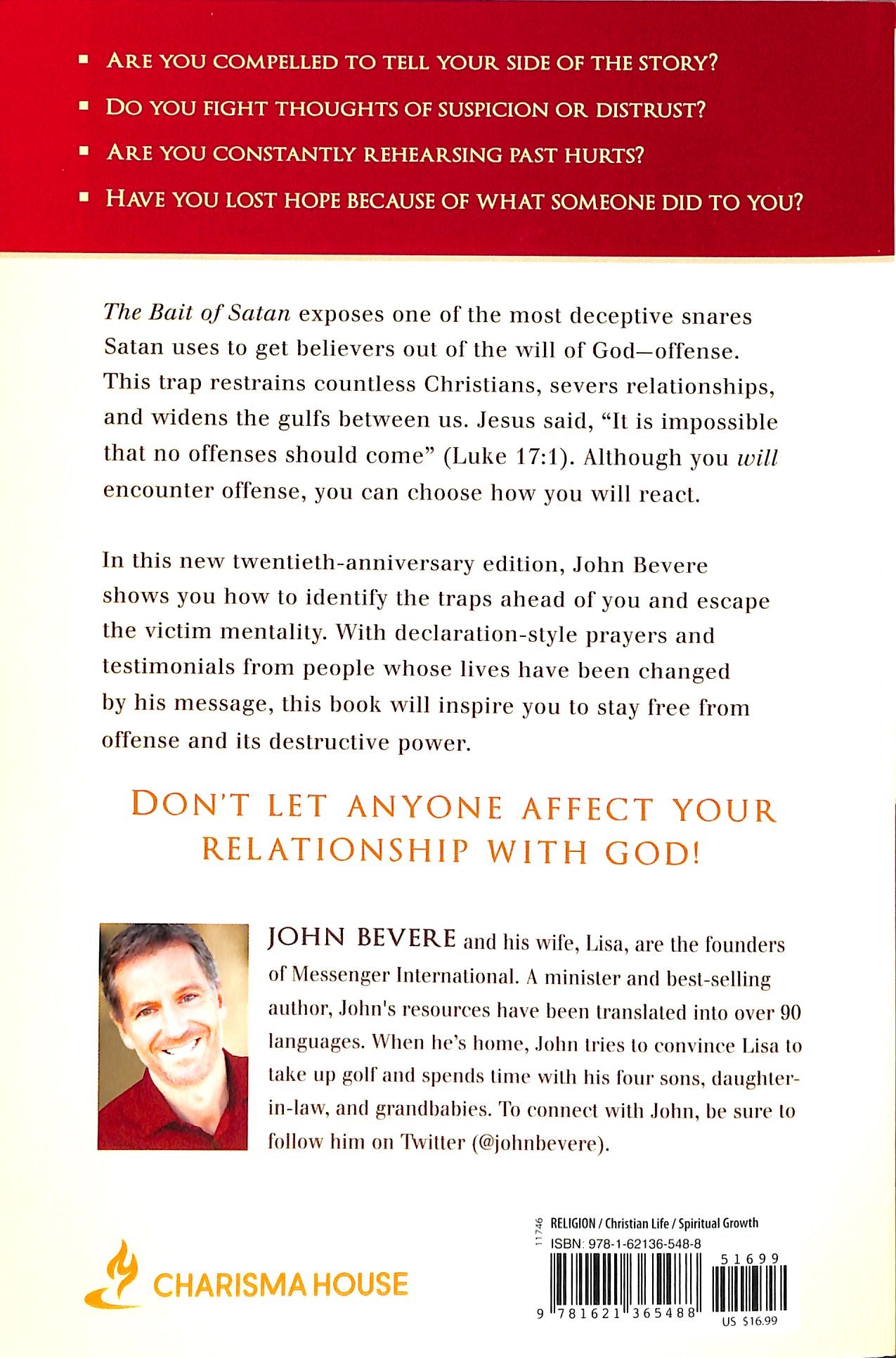 The Bait of Satan: Living Free From the Deadly Trap of Offense (20th Anniversary Edition)