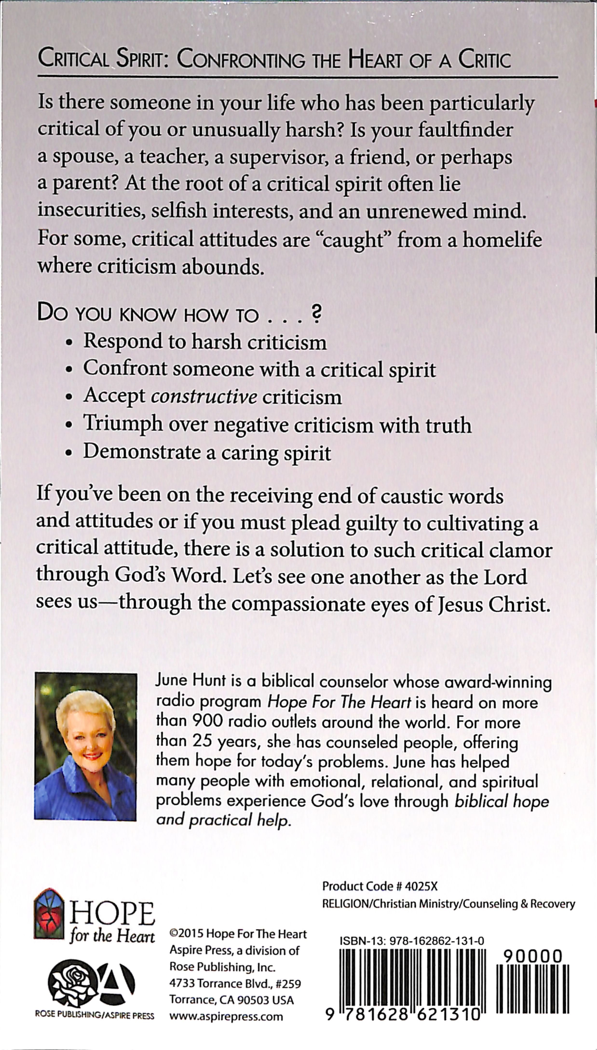 Critical Spirit (Hope For The Heart Series)