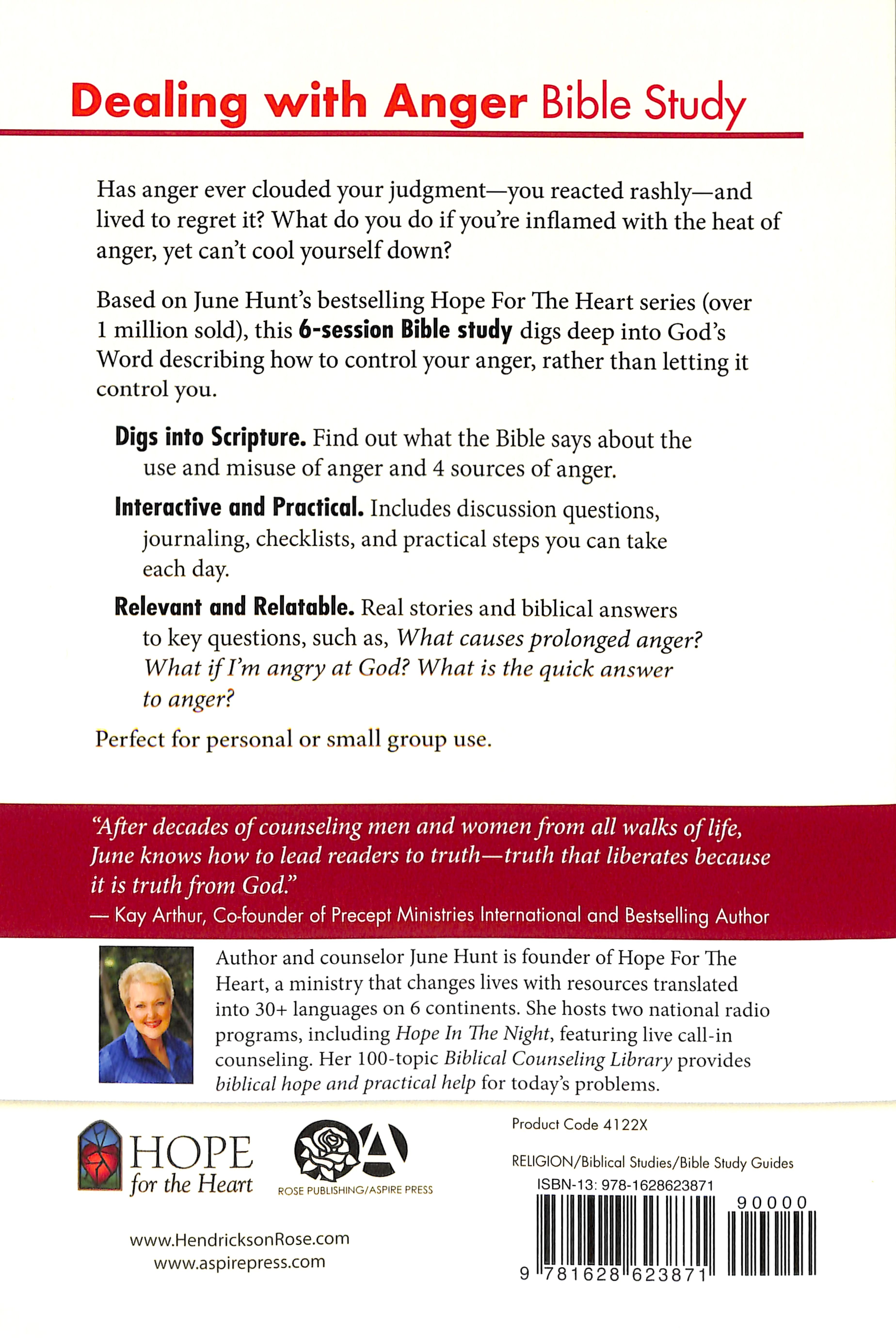 Dealing With Anger Bible Study (#01 in Hope For The Heart Bible Study Series)