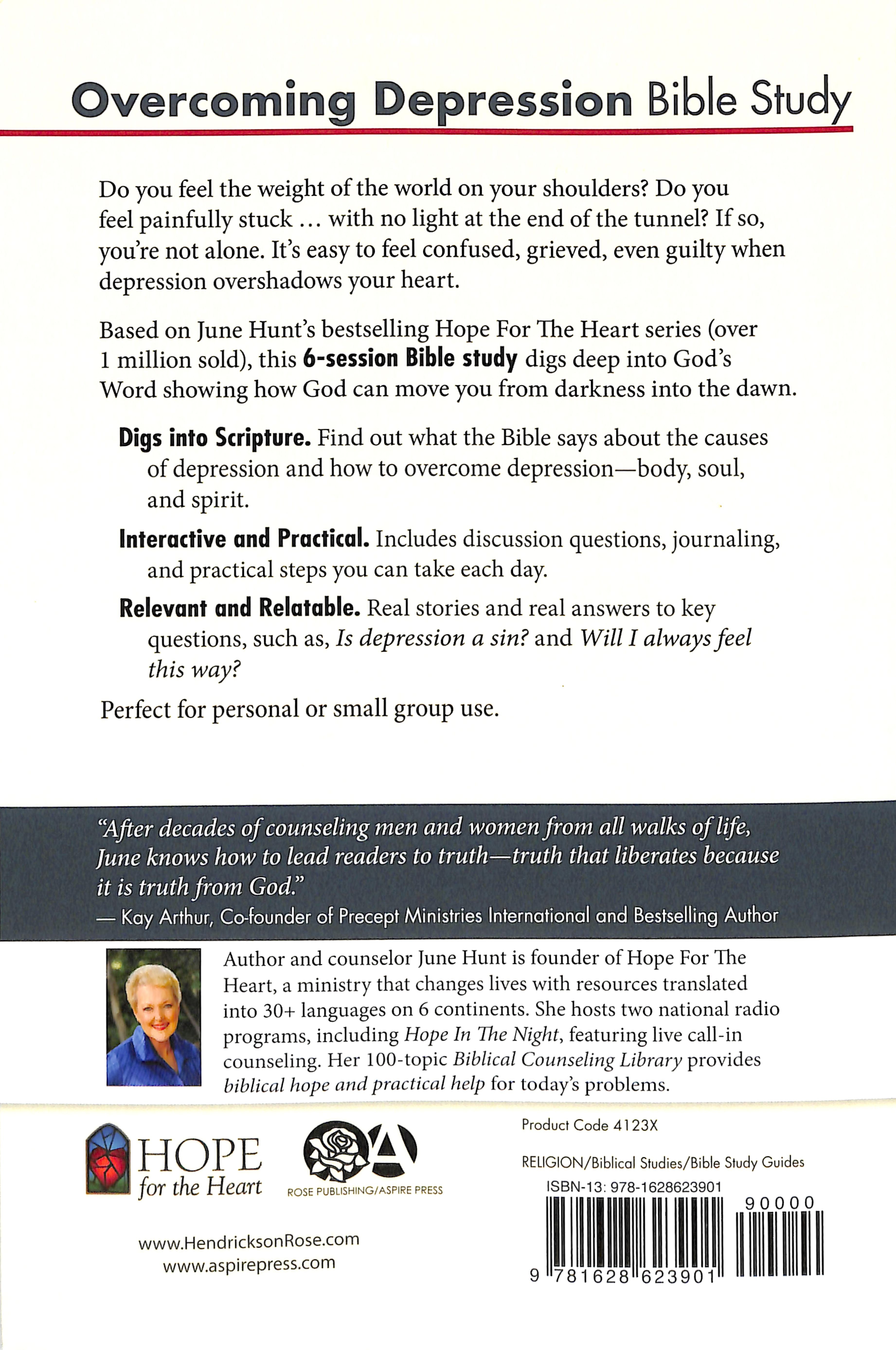 Overcoming Depression Bible Study (#4 in Hope For The Heart Bible Study Series)