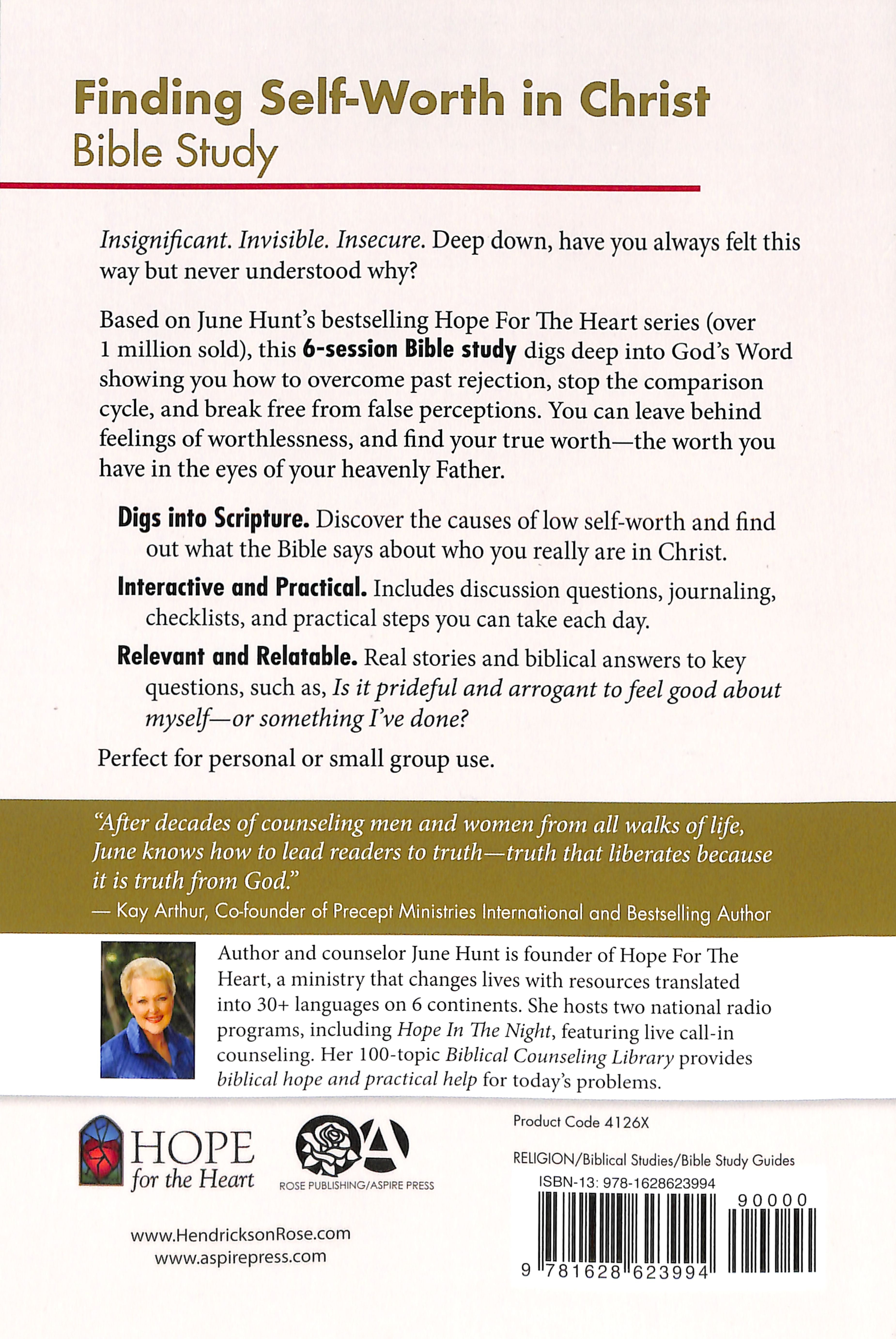 Finding Self-Worth in Christ Bible Study (#05 in Hope For The Heart Bible Study Series)