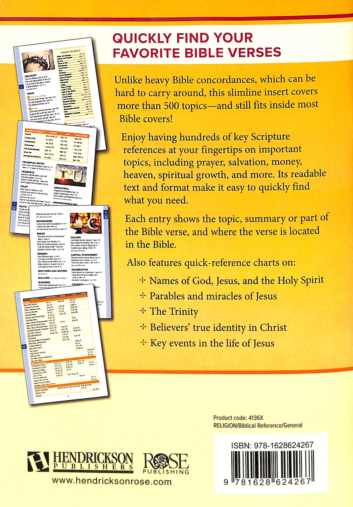 Topical Index: Bible Insert, Ultra-Slim Bible Tools