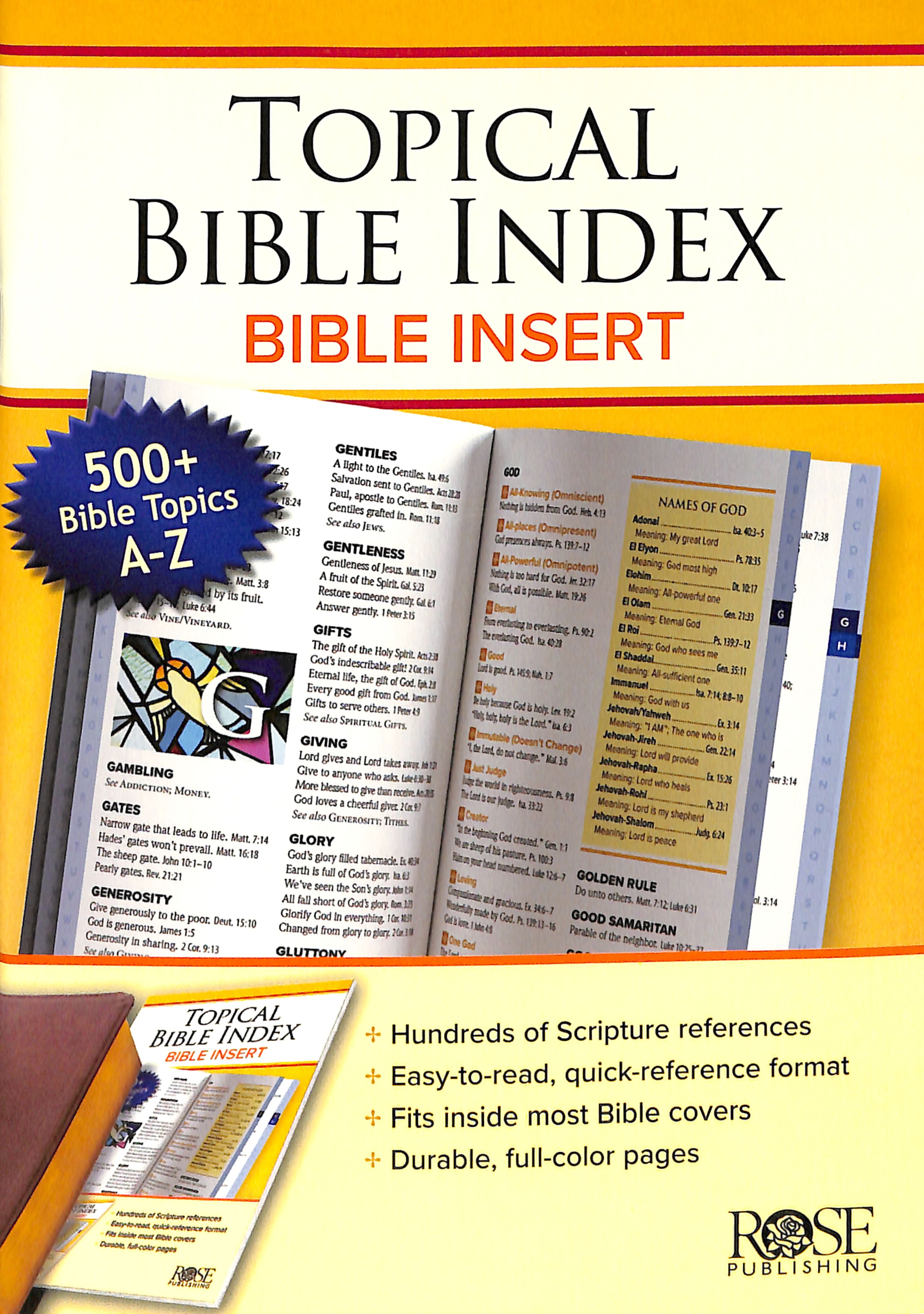 Topical Index: Bible Insert, Ultra-Slim Bible Tools