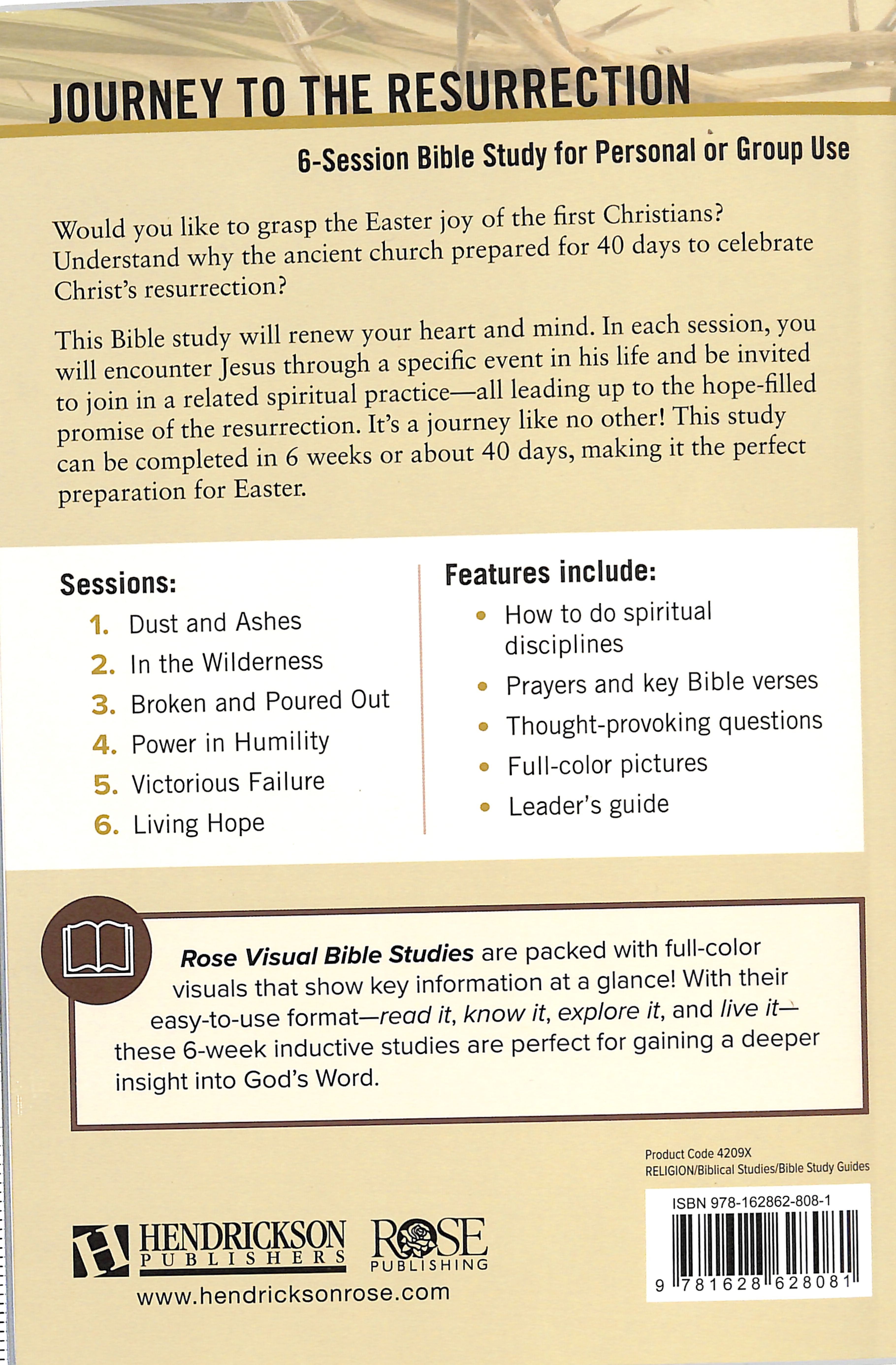 Journey to the Resurrection (6 Sessions) (Rose Visual Bible Studies Series)