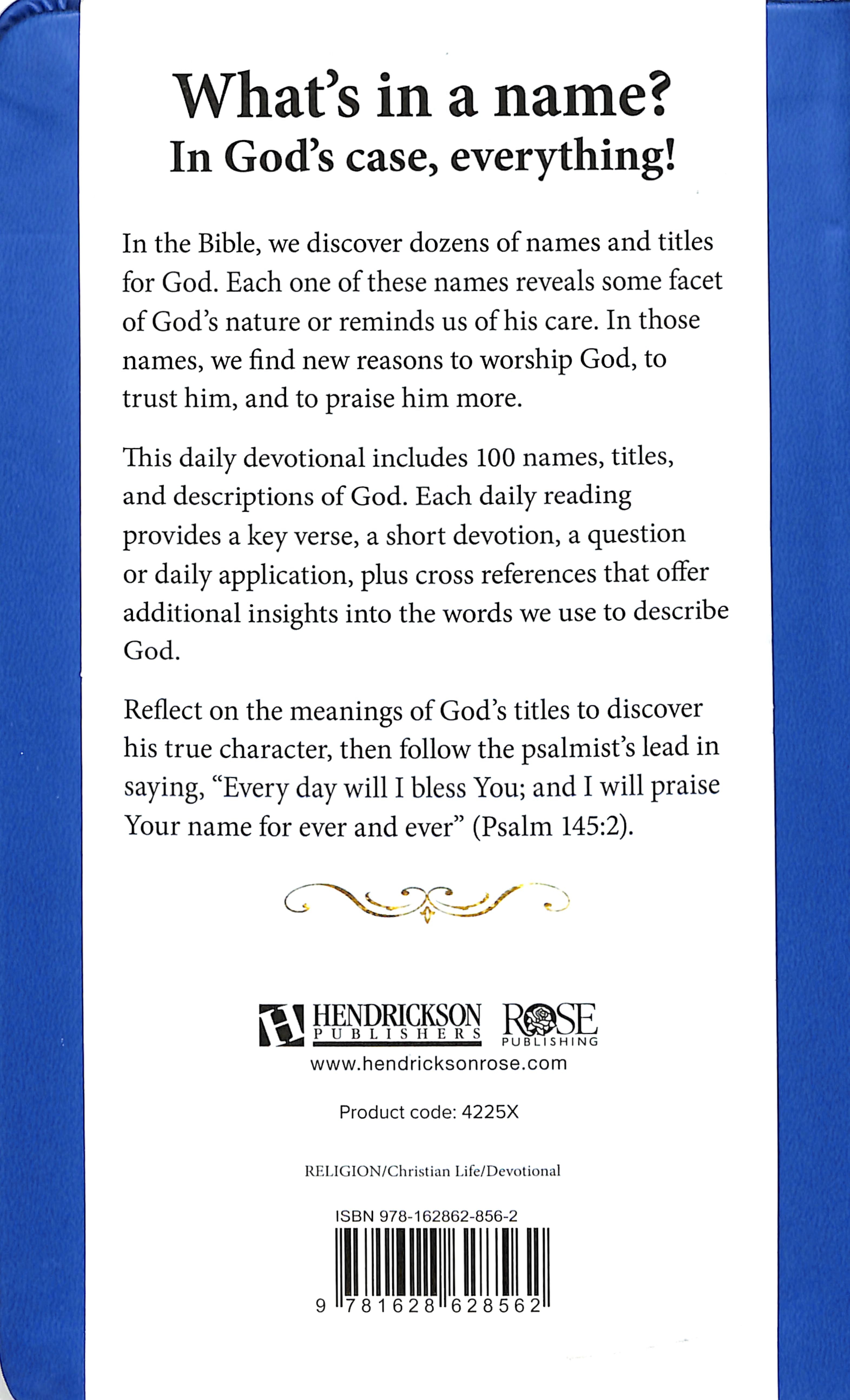 100 Names of God Daily Devotional, Blue