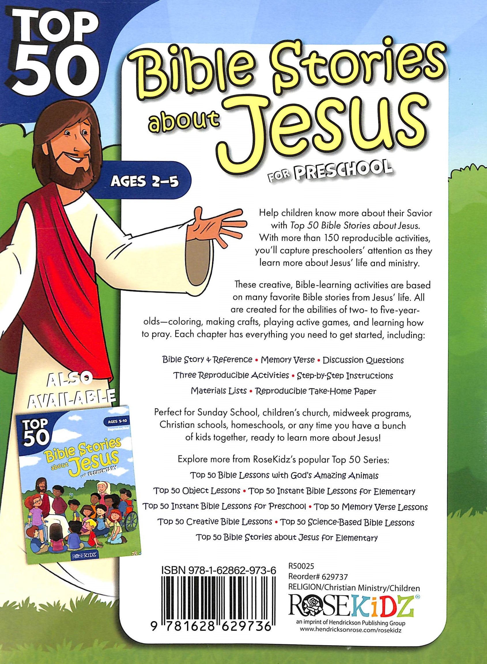 Top 50 Bible Stories About Jesus For Preschool (Ages 2-5) (Rosekidz Top 50 Series)
