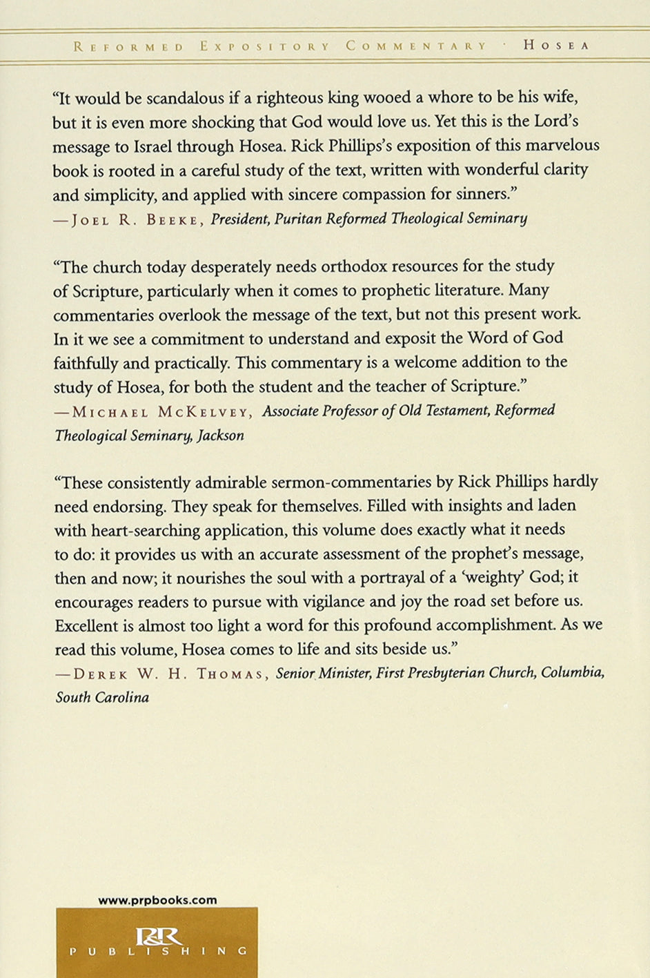 Hosea (Reformed Expository Commentary Series)