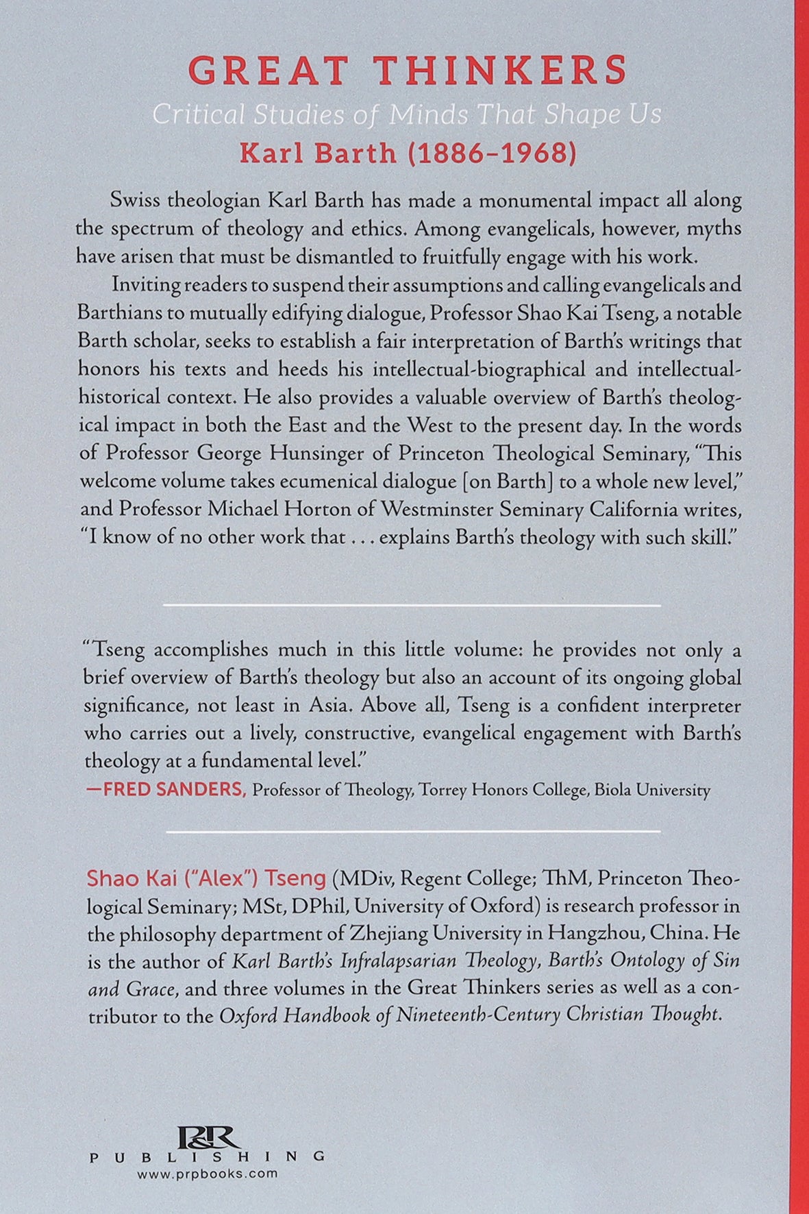 Karl Barth (Great Thinkers Series)
