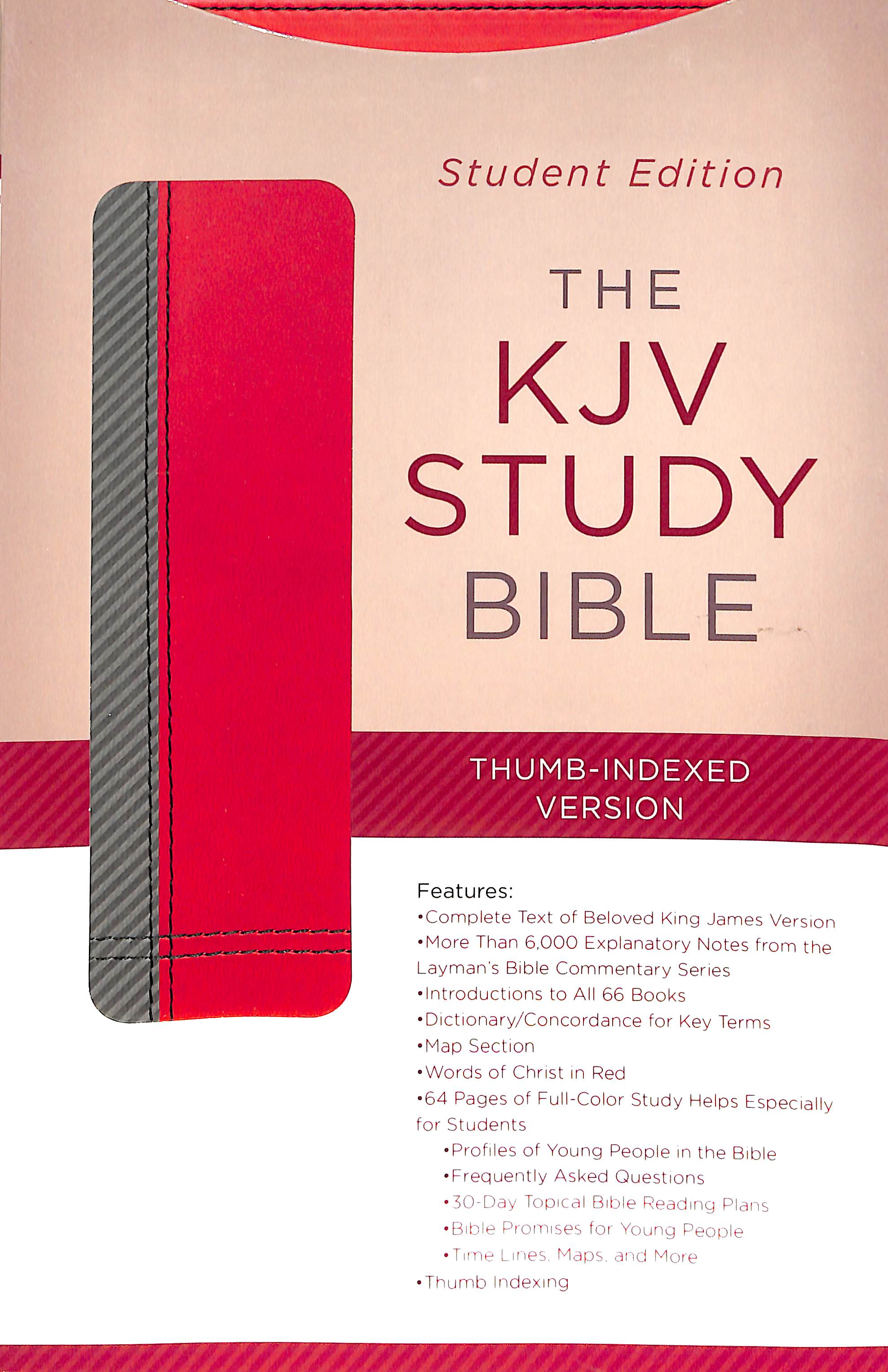 KJV Study Indexed Bible Student Edition Gray/Maroon