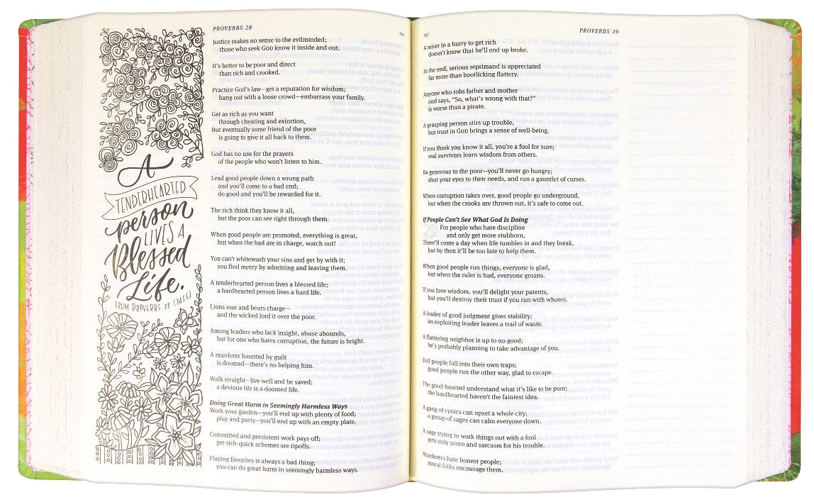 Message Canvas Bible: Coloring and Journaling the Story of God (Black Letter Edition)