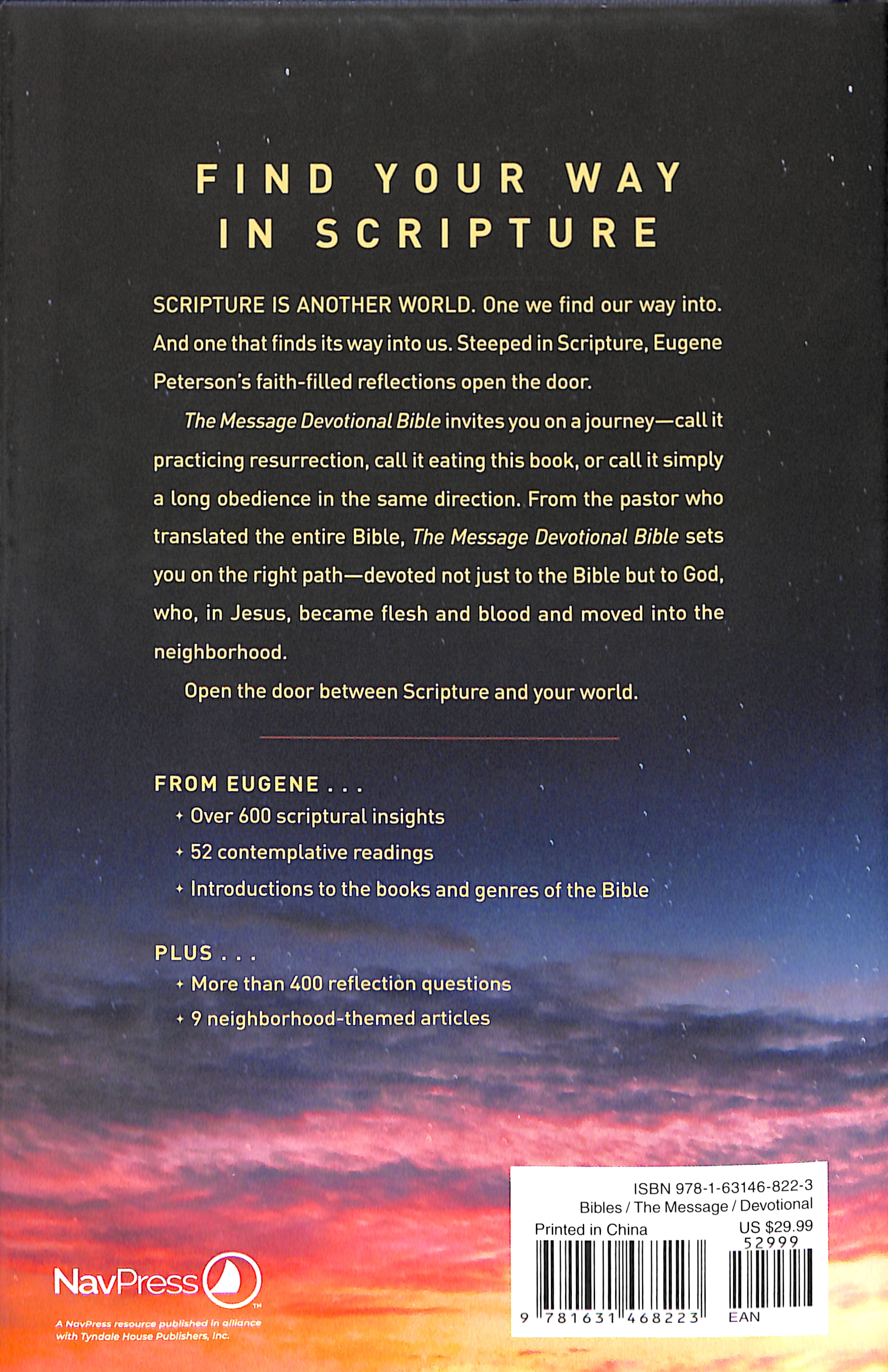 Message Devotional Bible (Black Letter Edition)