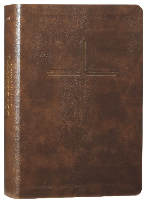Message Devotional Bible Brown Cross (Black Letter Edition)