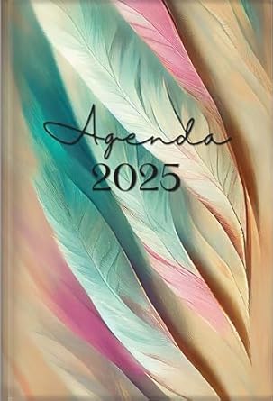 2025 Diary/Planner: The Treasure of Wisdom Daily Agenda Pastel Feathers