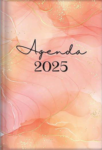2025 Diary/Planner: The Treasure of Wisdom Daily Agenda Marbled Pink & Gold
