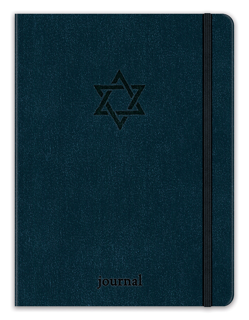 Journal: Star of David Essential, Navy With Elastic Closure, Leatherluxe