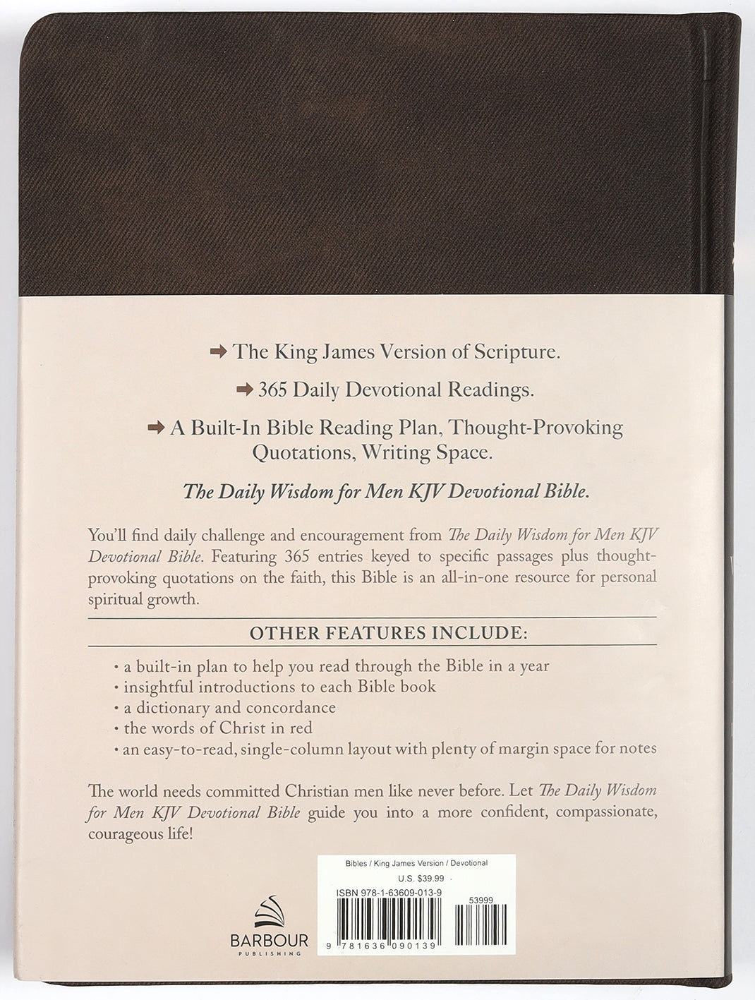 The KJV Daily Wisdom For Men Devotional Bible (Red Letter Edition)