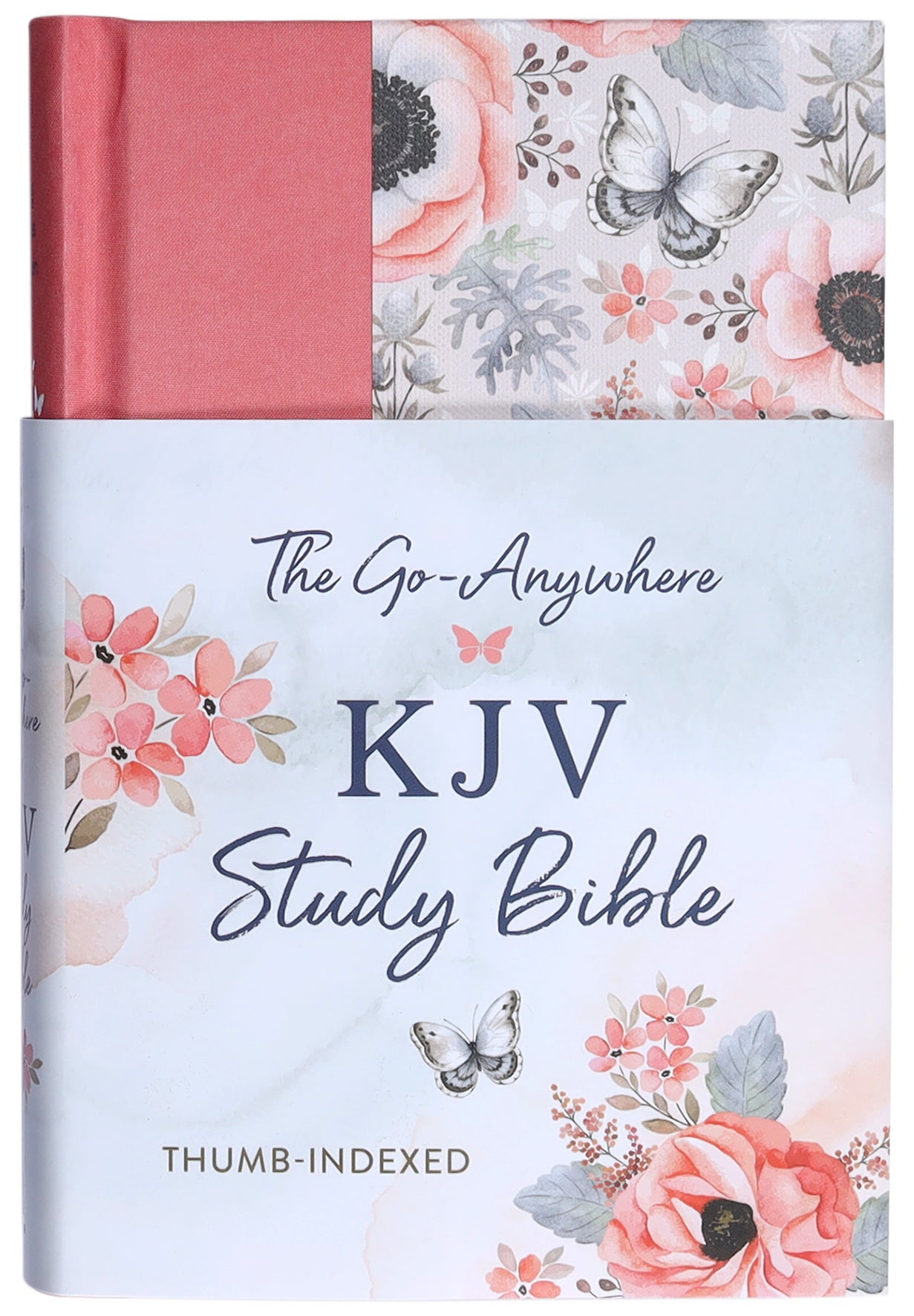KJV Go-Anywhere Study Bible Coral Butterfly (Red Letter Edition)