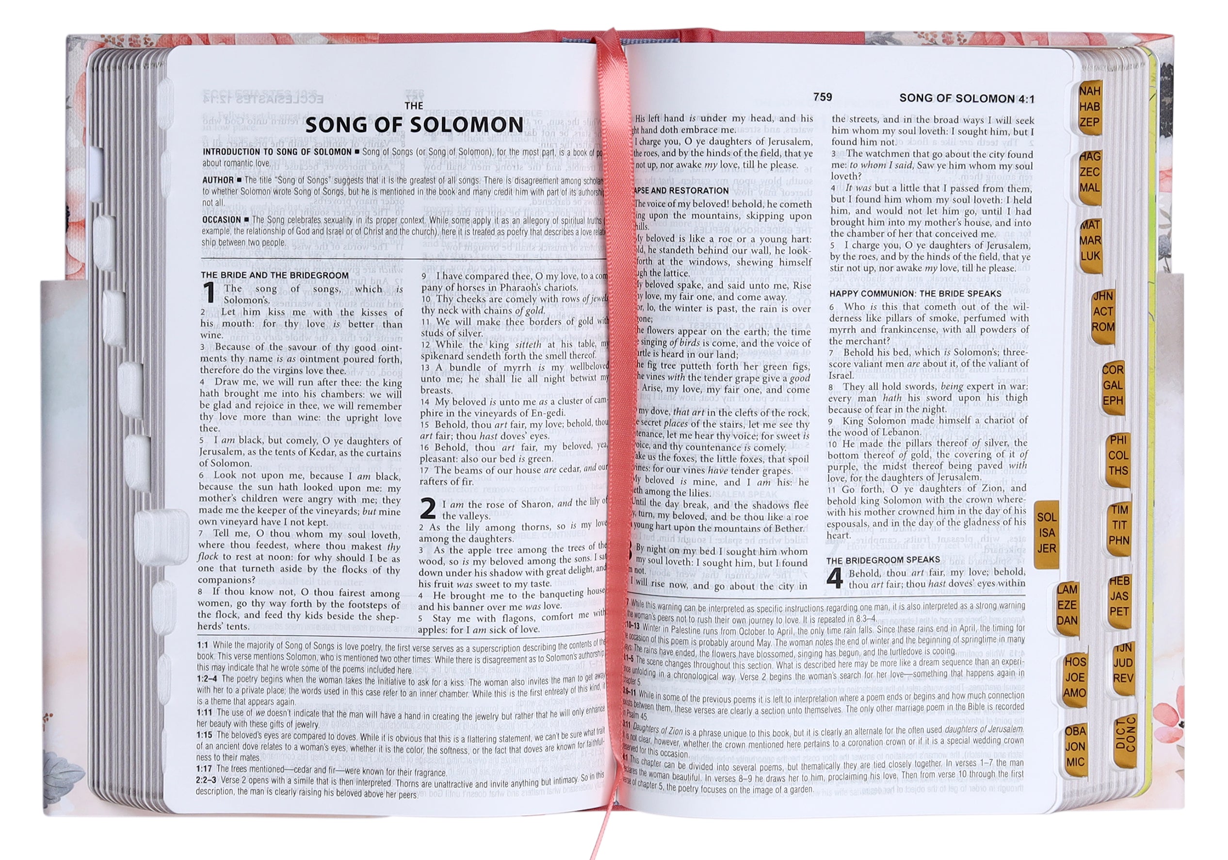 KJV Go-Anywhere Study Bible Coral Butterfly (Red Letter Edition)