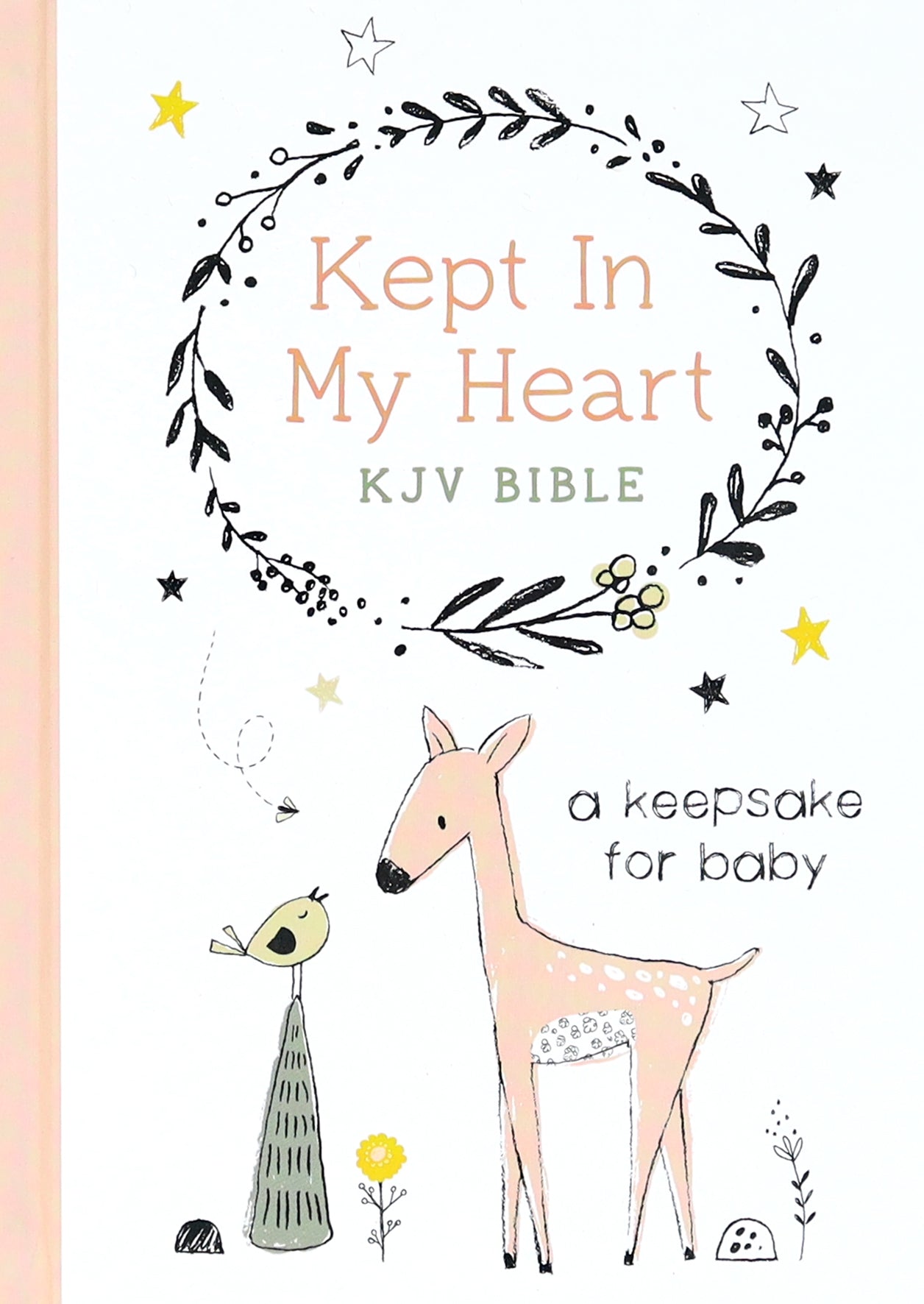 KJV Kept in My Heart Bible: A Keepsake For Baby (Coral Woodland)