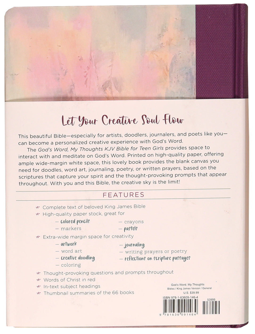 KJV God's Word, My Thoughts Bible For Teen Girls (Red Letter Edition)