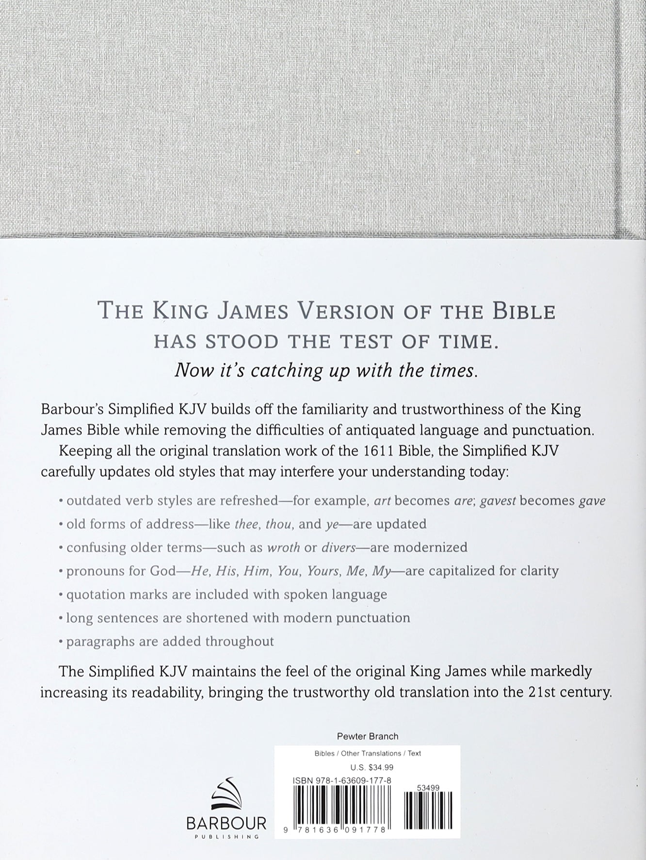 Simplified KJV Bible Pewter Branch