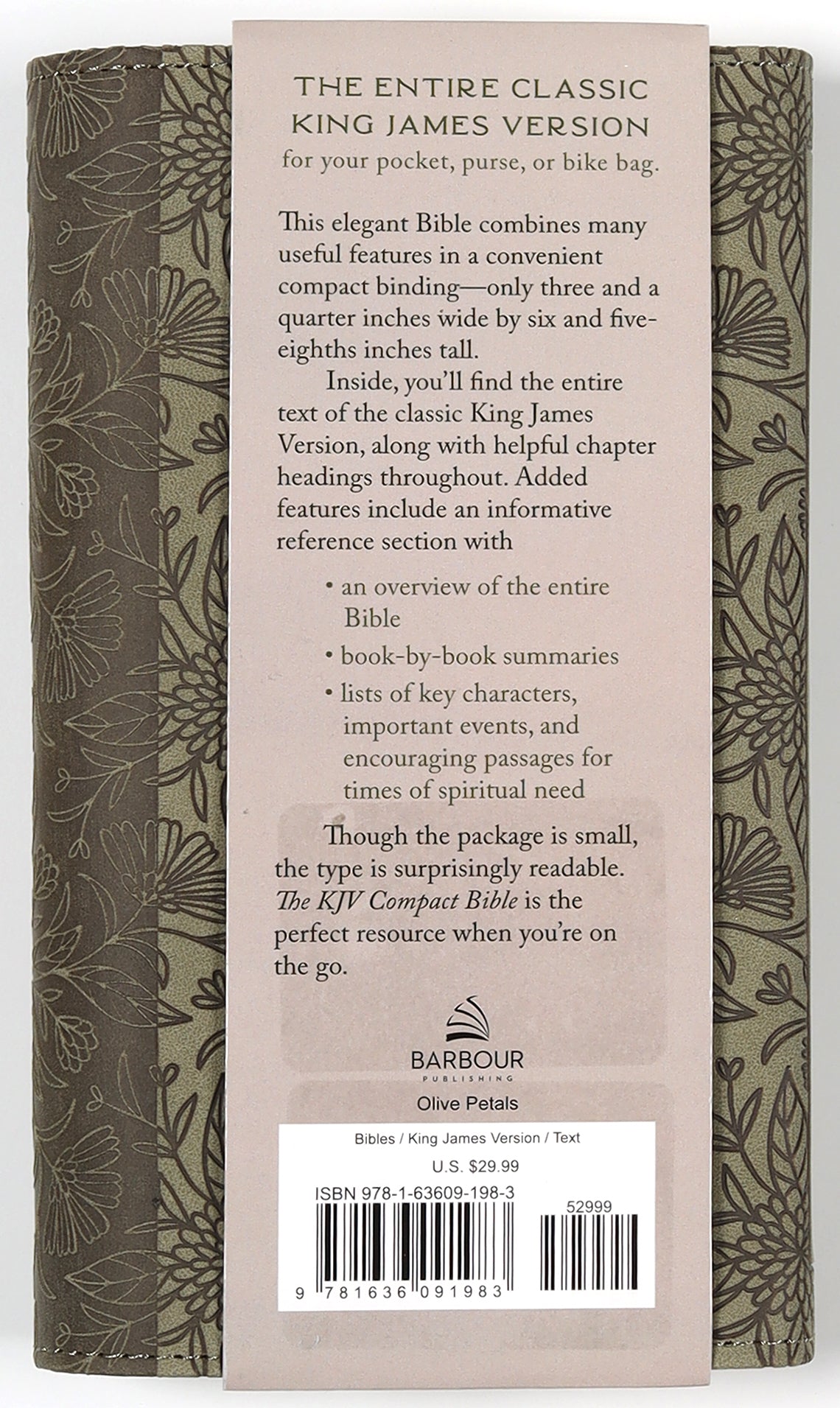 The KJV Compact Bible Olive Petals