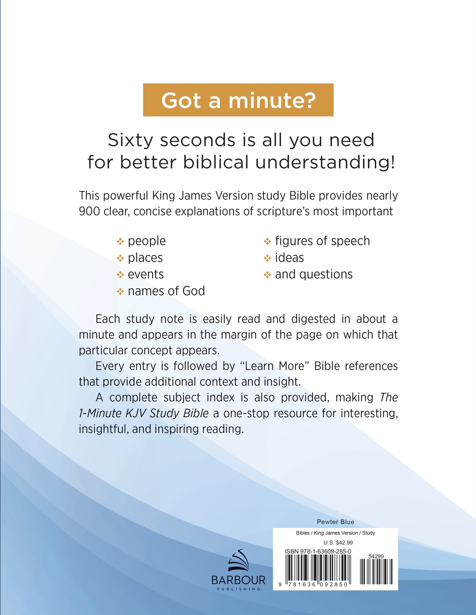 KJV 1-Minute Study Bible Pewter Blue