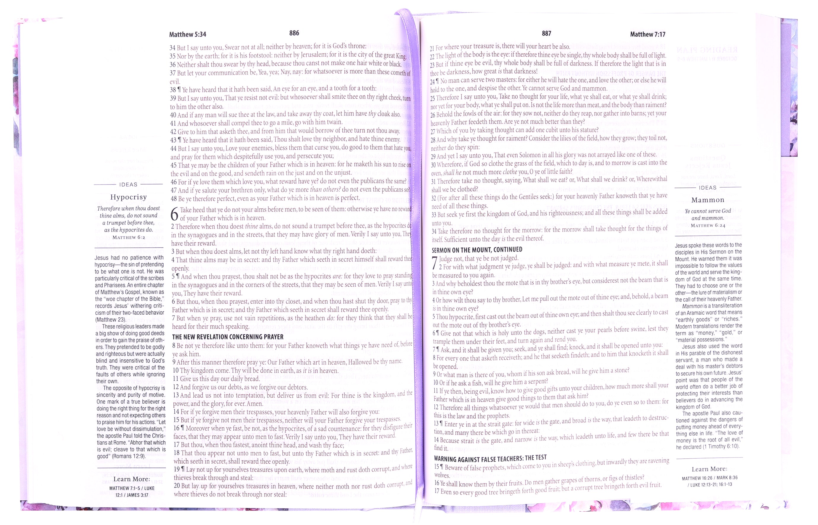 KJV 1-Minute Study Bible Lavender Petals