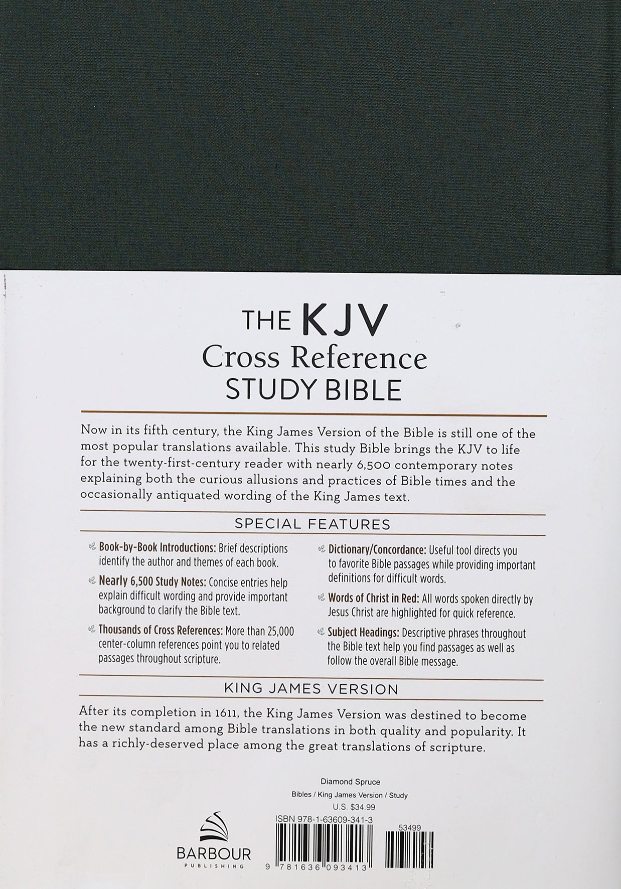 KJV Cross Reference Study Bible Diamond Spruce (Red Letter Edition)
