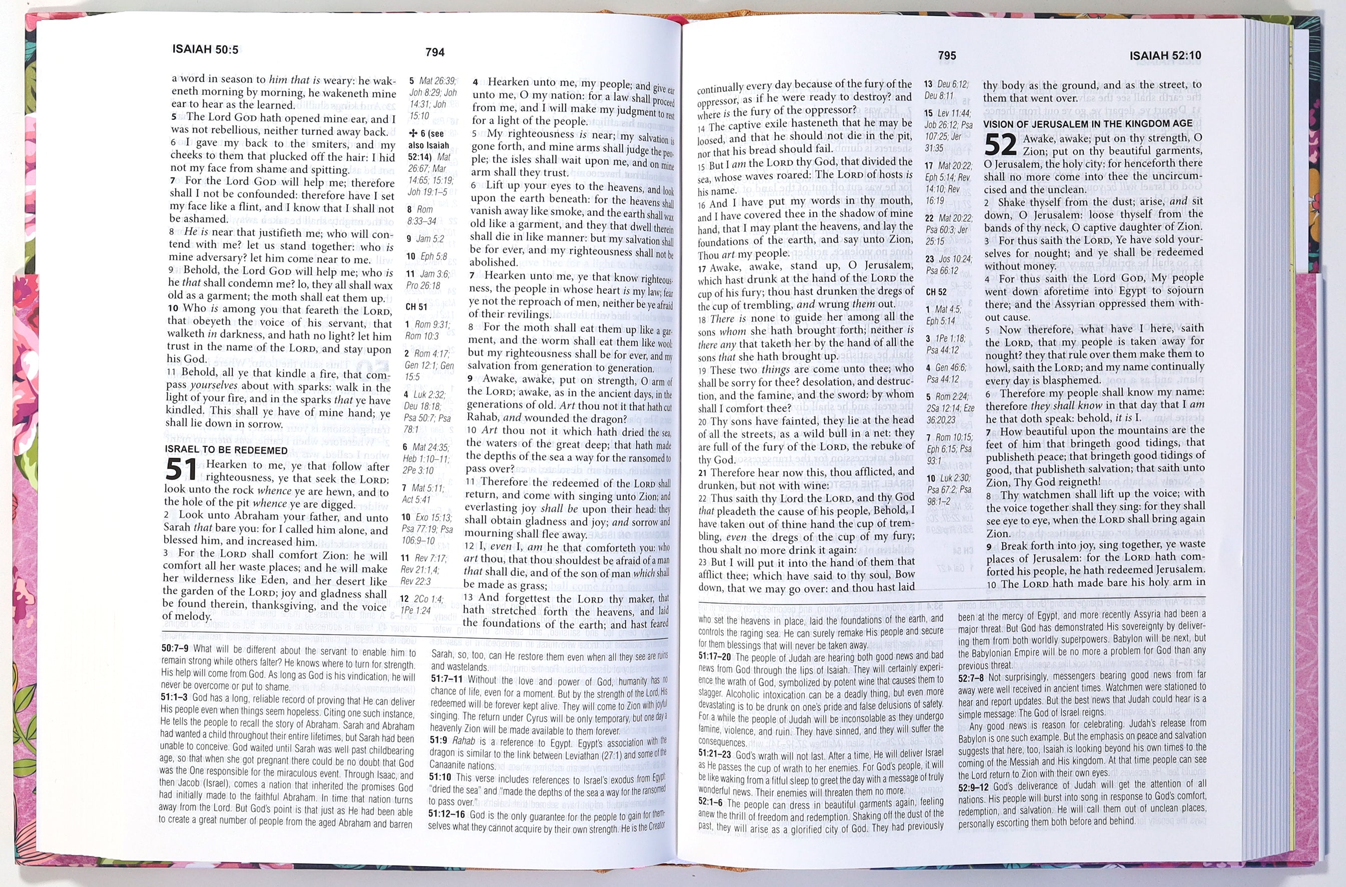 KJV Cross Reference Study Bible Marmalade Blossoms (Red Letter Edition)
