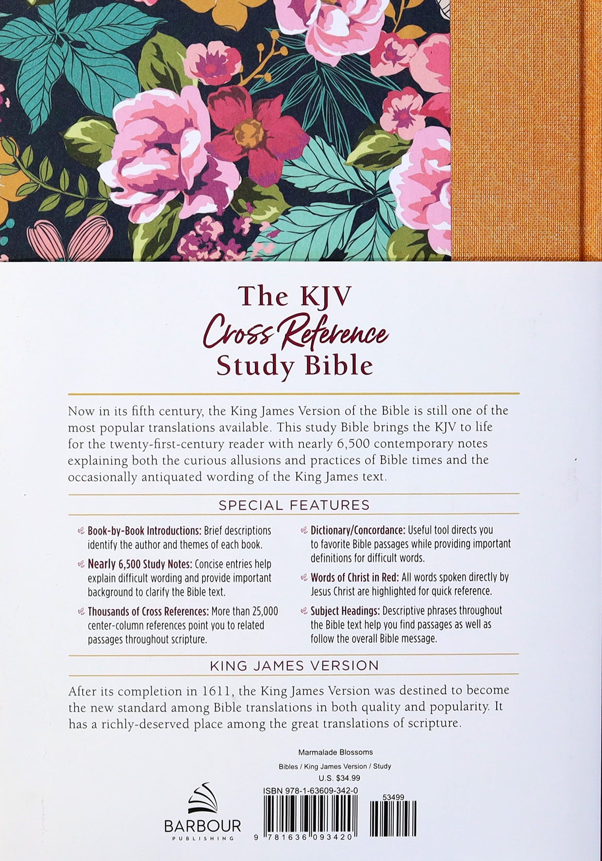 KJV Cross Reference Study Bible Marmalade Blossoms (Red Letter Edition)