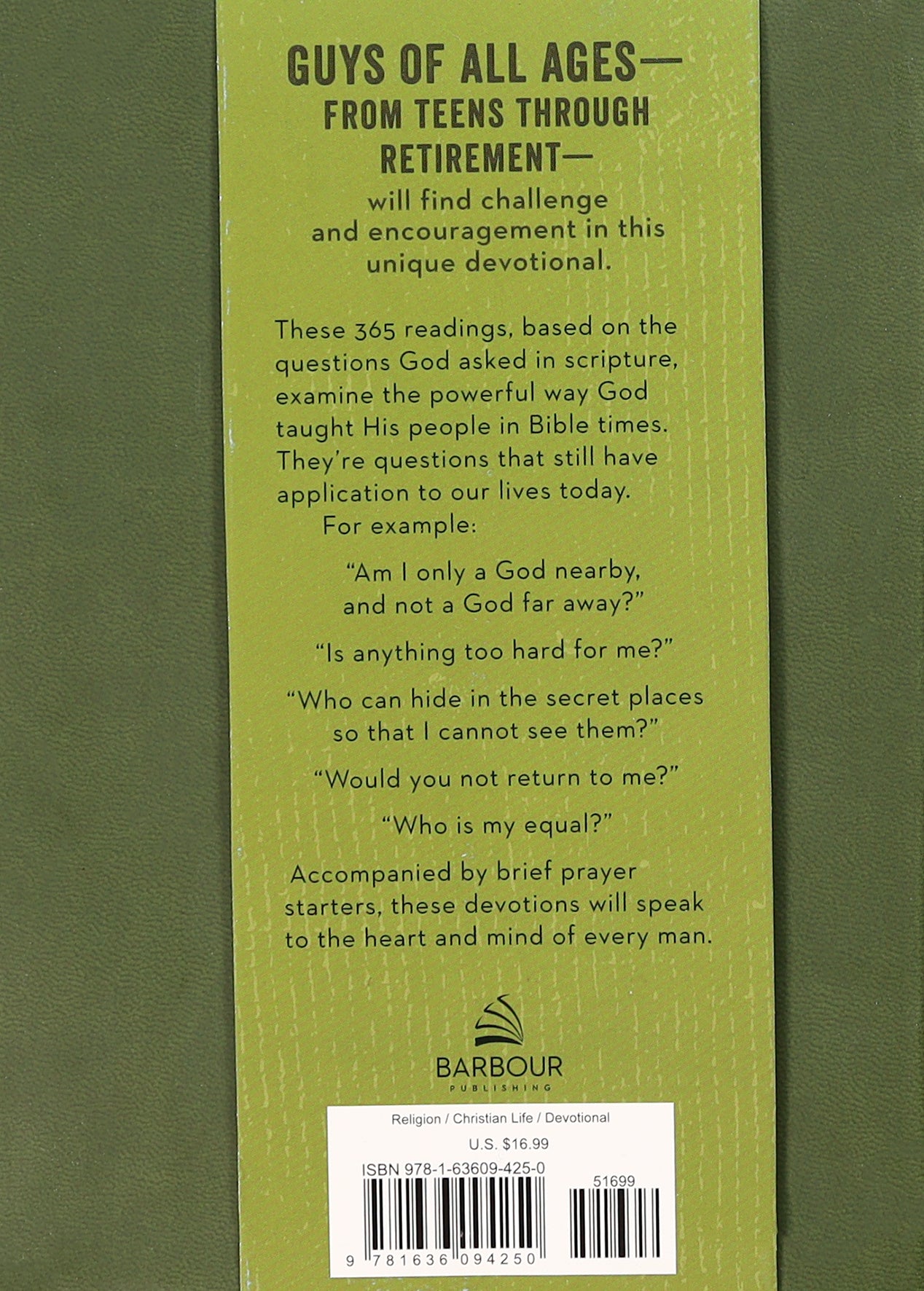 Daily Devotions For Guys: 365 Meditations on the Questions of the Bible
