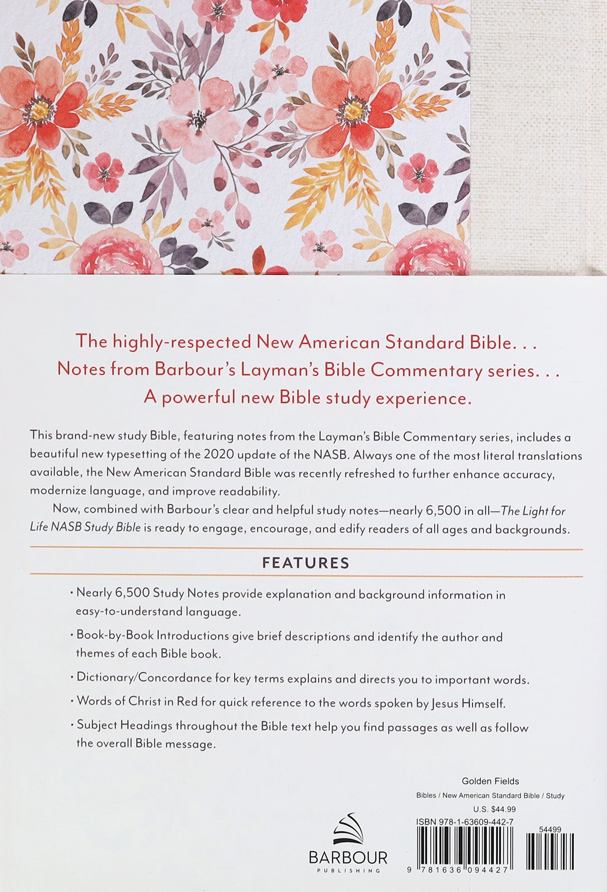 NASB Light For Life Study Bible Golden Fields