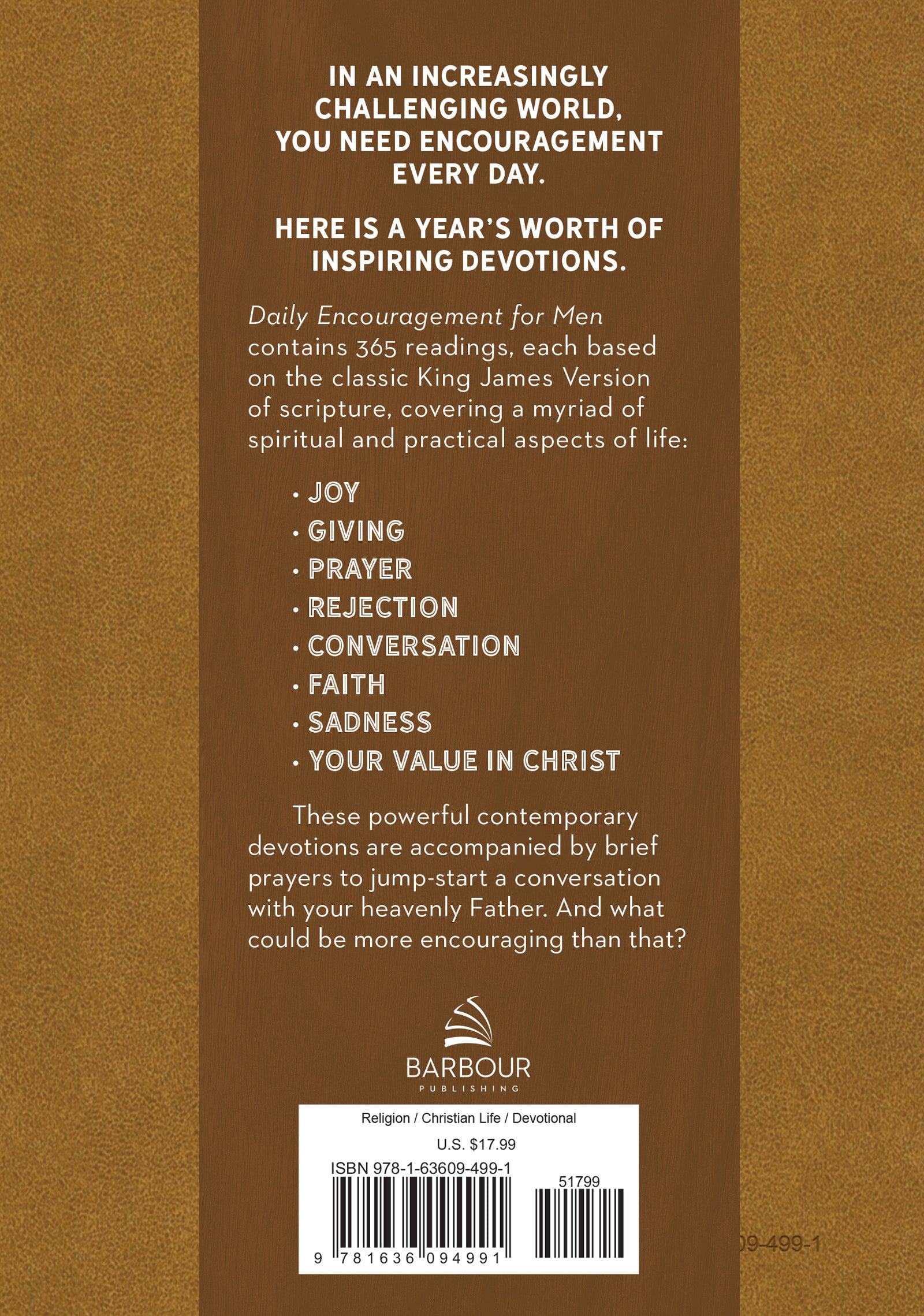 Daily Encouragement For Men: 365 Power-Packed Devotions