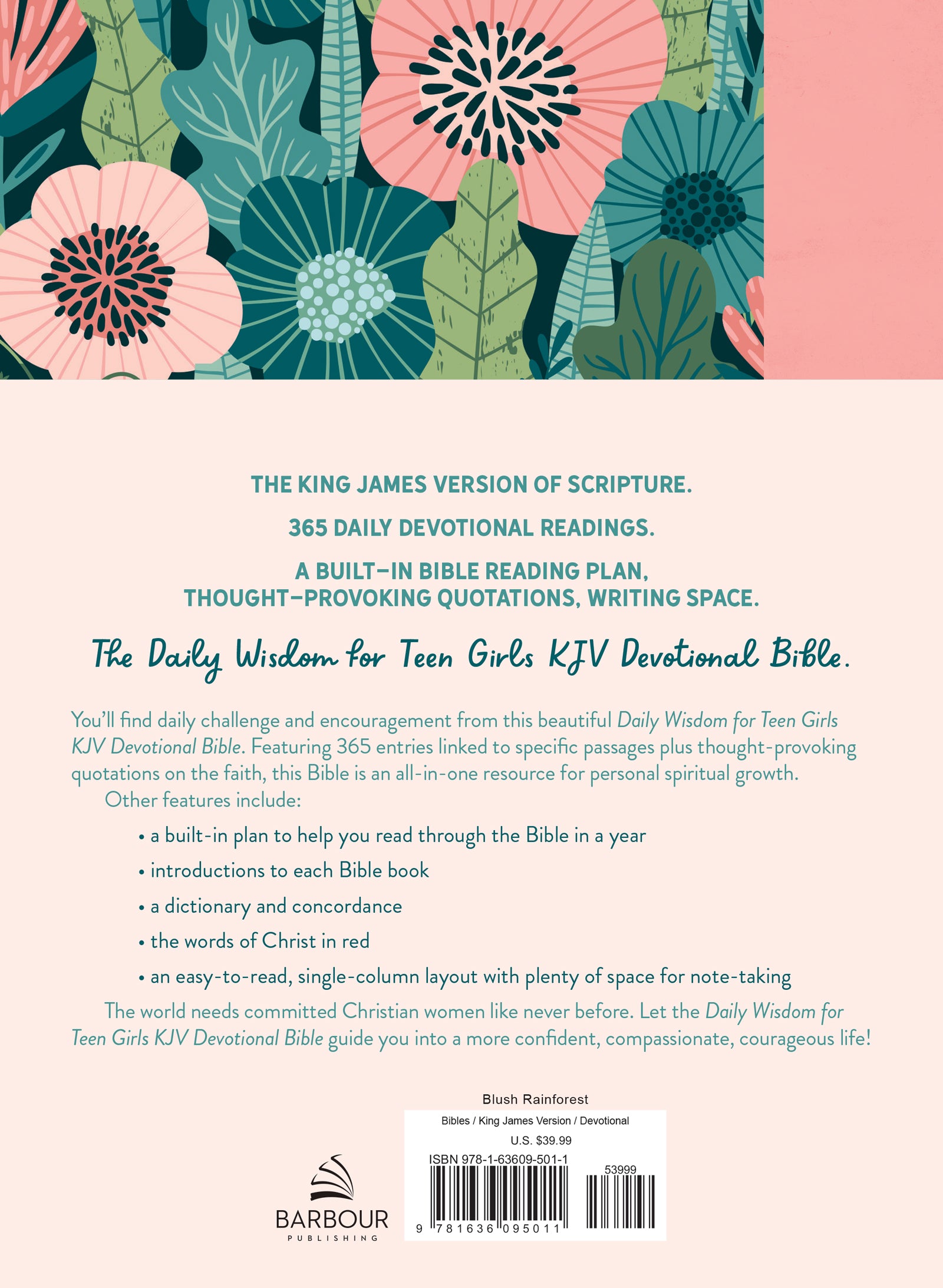 KJV Daily Wisdom For Teen Girls Devotional Bible (Red Letter Edition)