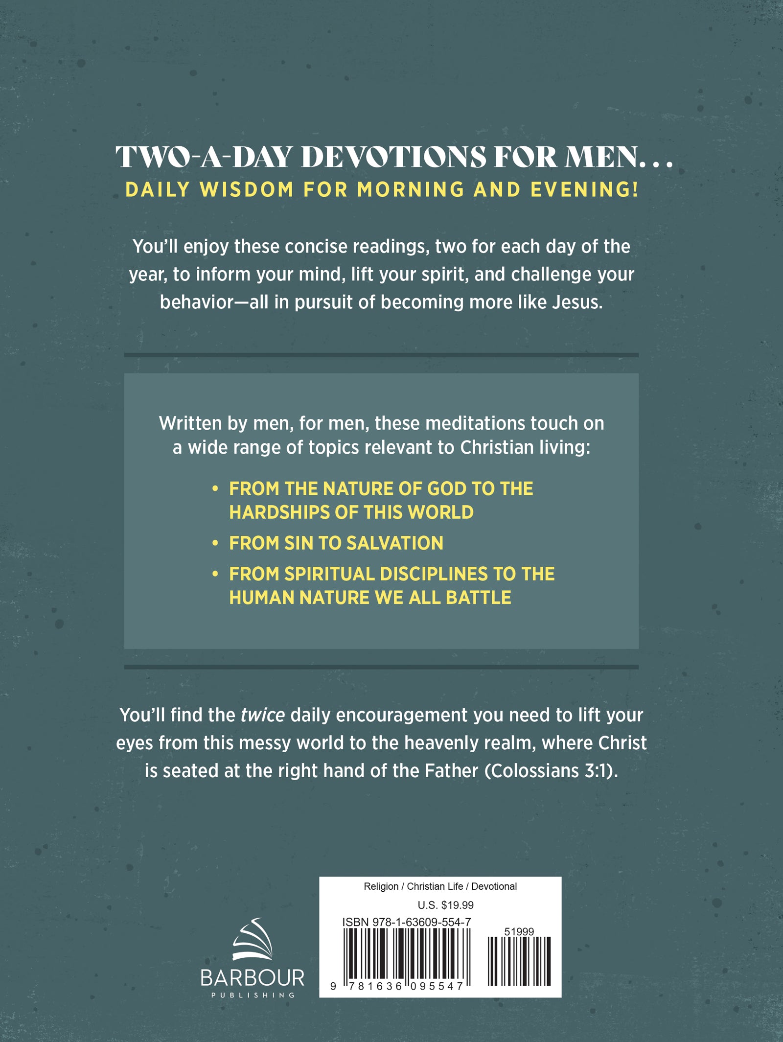 Two-A-Day Devotions For Men: Daily Wisdom For Morning & Evening