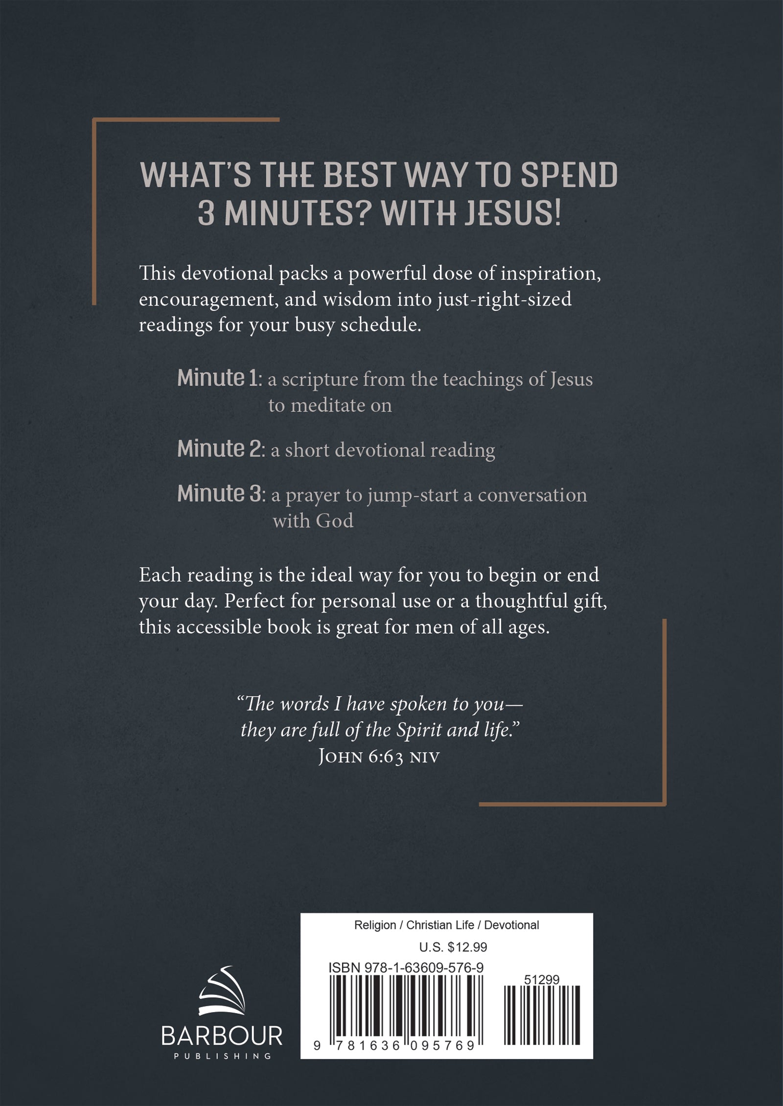 3 Minutes With Jesus: 180 Devotions For Men (3 Minute Devotions Series)