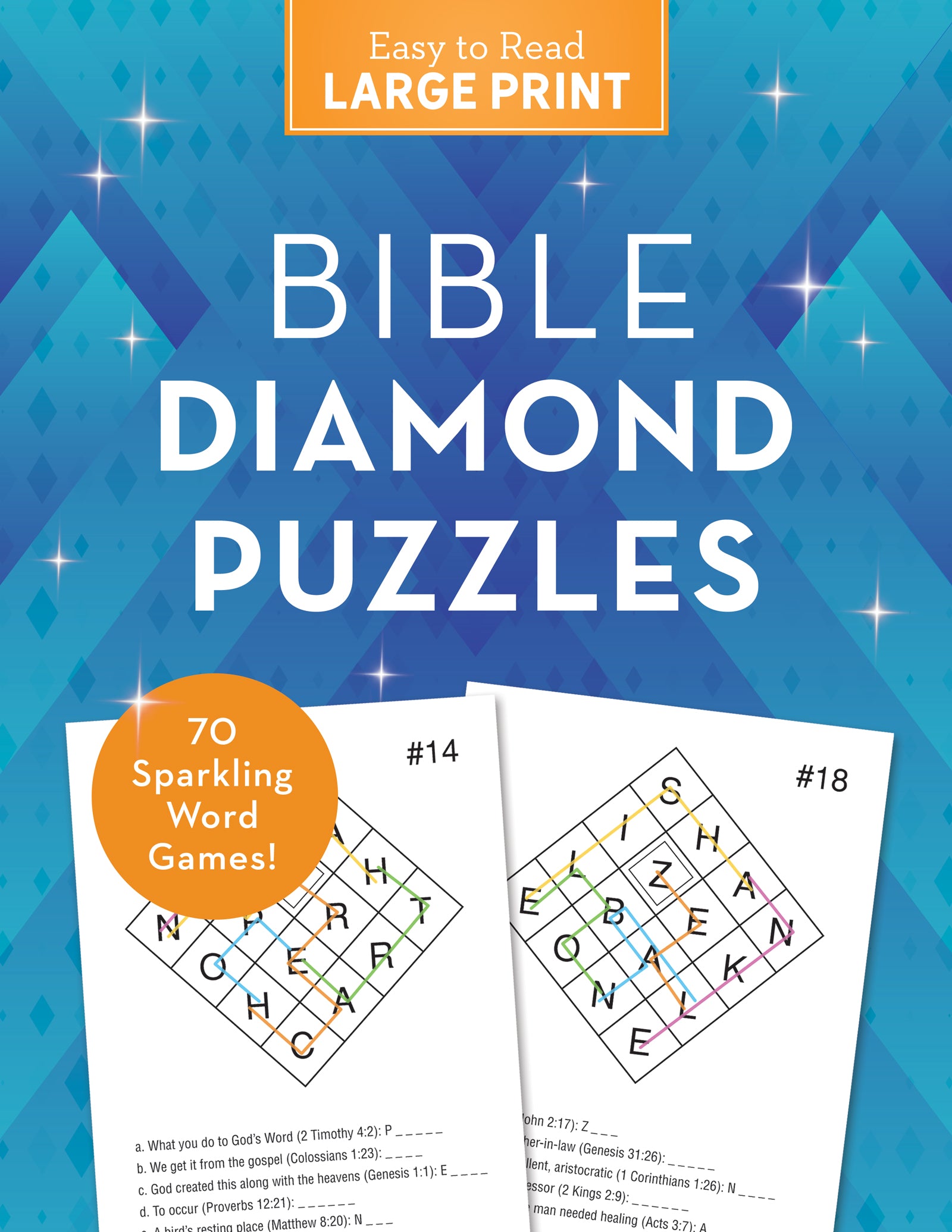Bible Diamond Puzzles: 70 Sparkling Word Games! (Large Print)