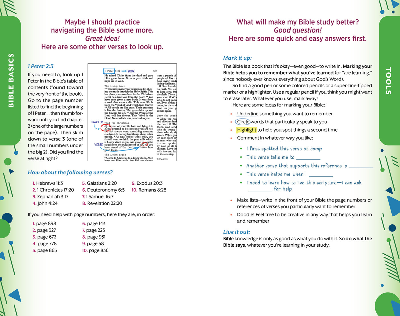 NLV  The Know Your Bible for Kids, Blue/Green (Red Letter Edition)