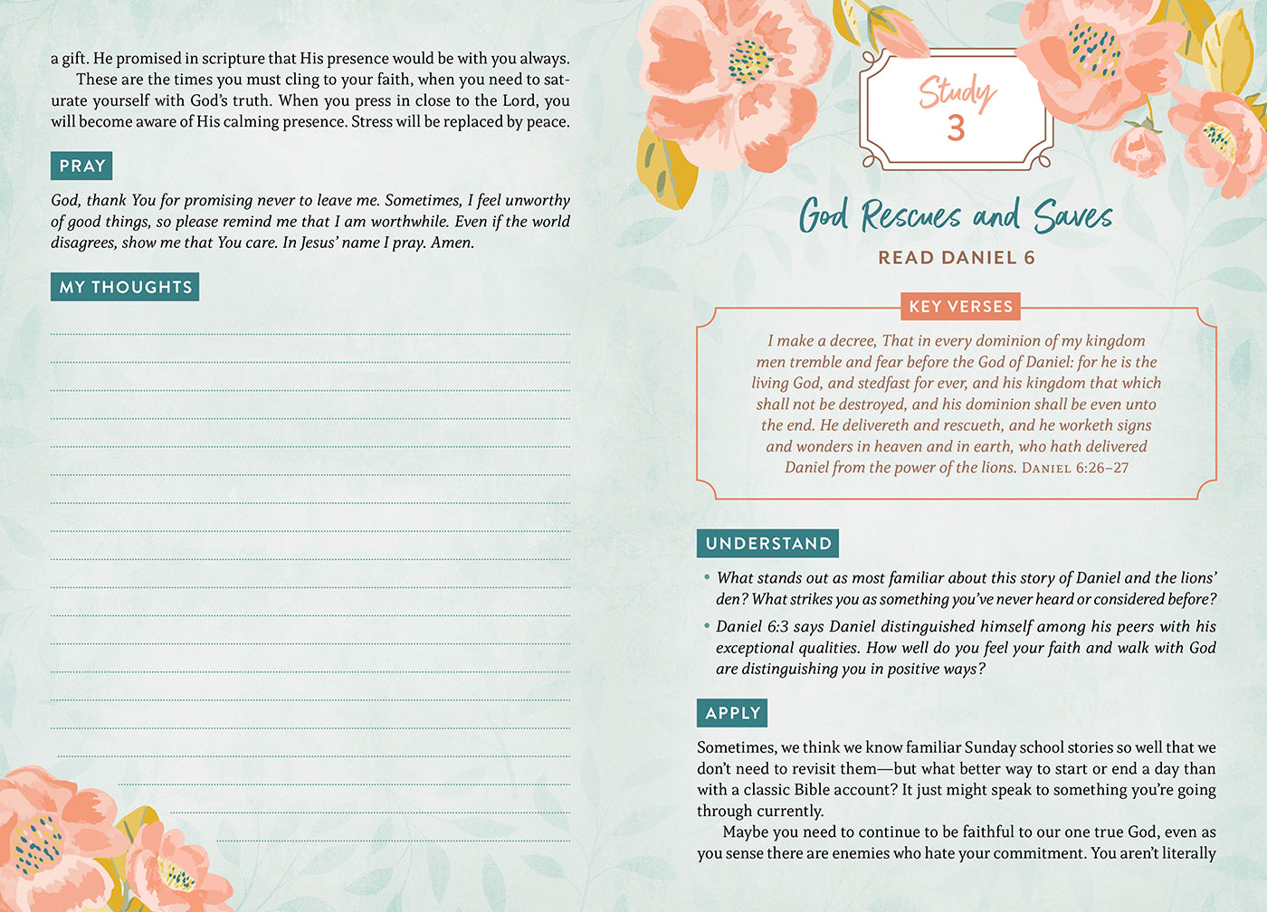 KJV Holy Bible: 5-Minute Bible Study Edition, Summertime Florals (Red Letter Edition)