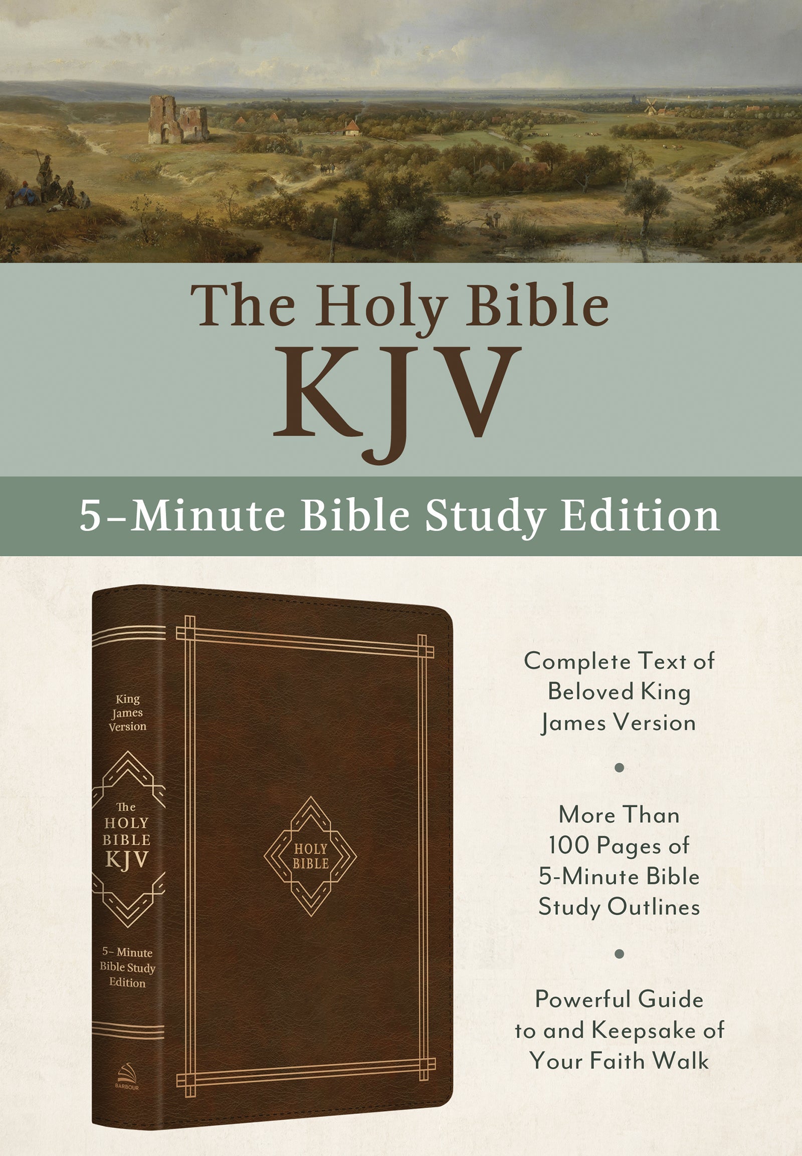 KJV Holy Bible: 5-Minute Bible Study Edition, Classic Hickory (Red Letter Edition)