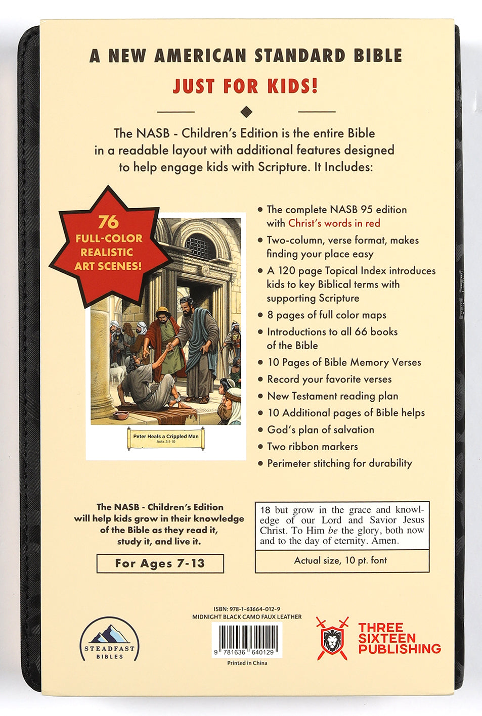 NASB Holy Bible Children's Edition Midnight Black (Red Letter Edition)