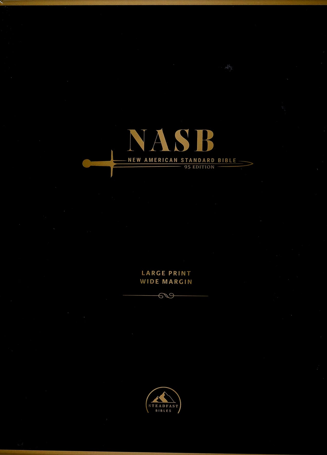 NASB Large Print Wide Margin Black Cowhide