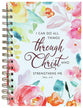 Journal: All Things Through Christ Bright Watercolor Floral (Philippians 4:13)