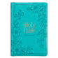 KJV Large Print Thinline Bible Zipper Closure Thumb Index Teal (Red Letter Edition)
