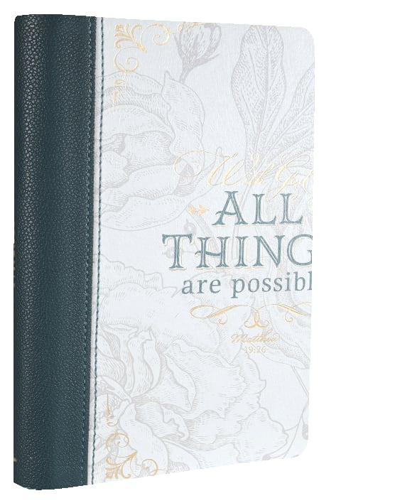 Journal Zippered: With God All Things Are Possible, green (Jewel Tone Collection)
