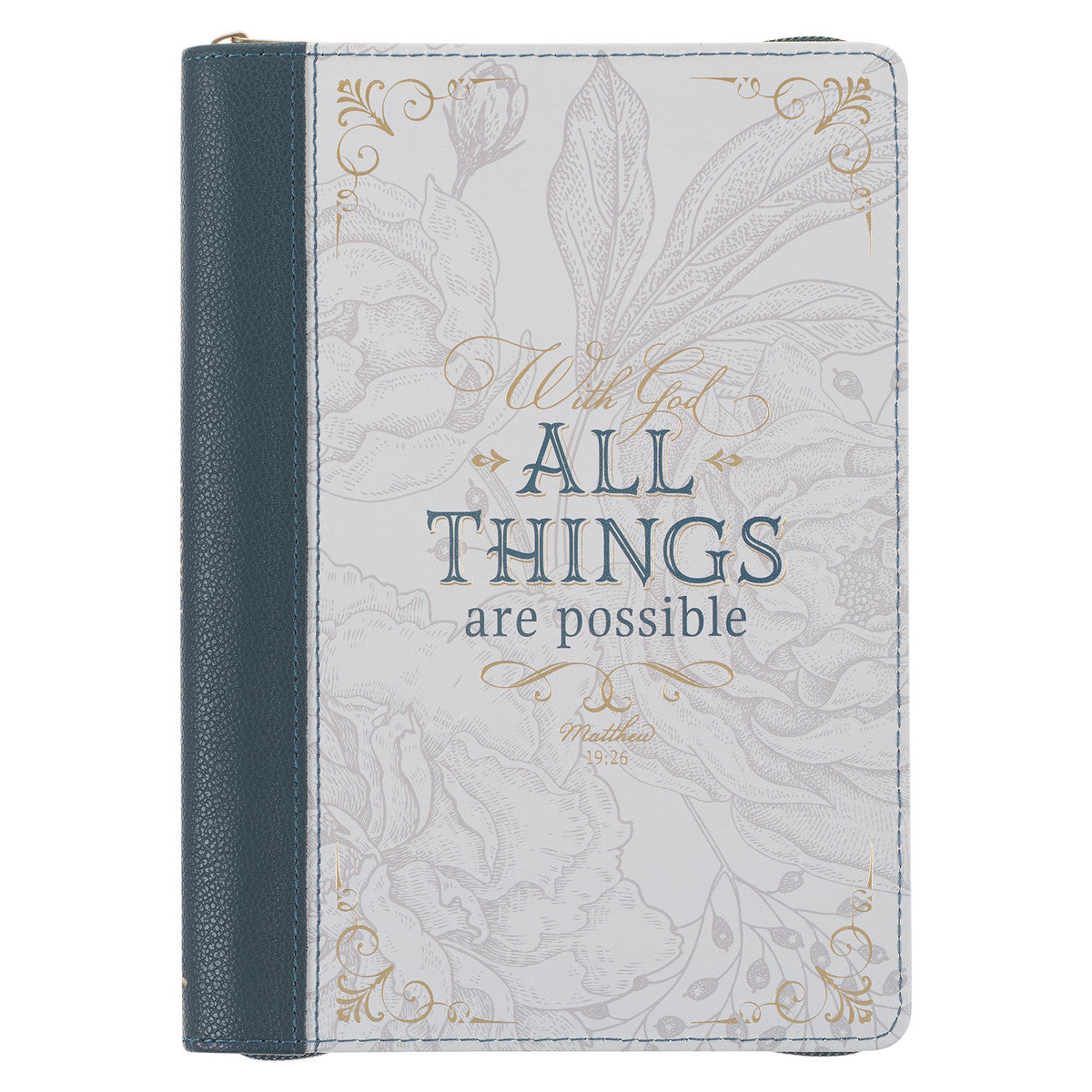 Journal Zippered: With God All Things Are Possible, green (Jewel Tone Collection)