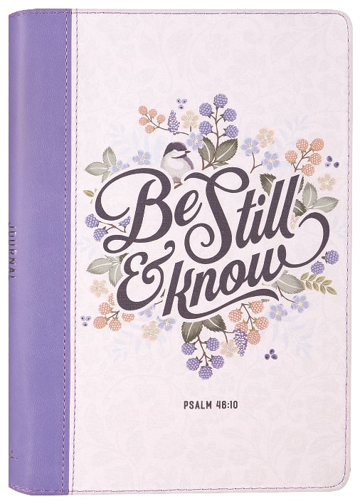Journal Zippered: Be Still & Know, Purple Pasture (Psalm 48:10)